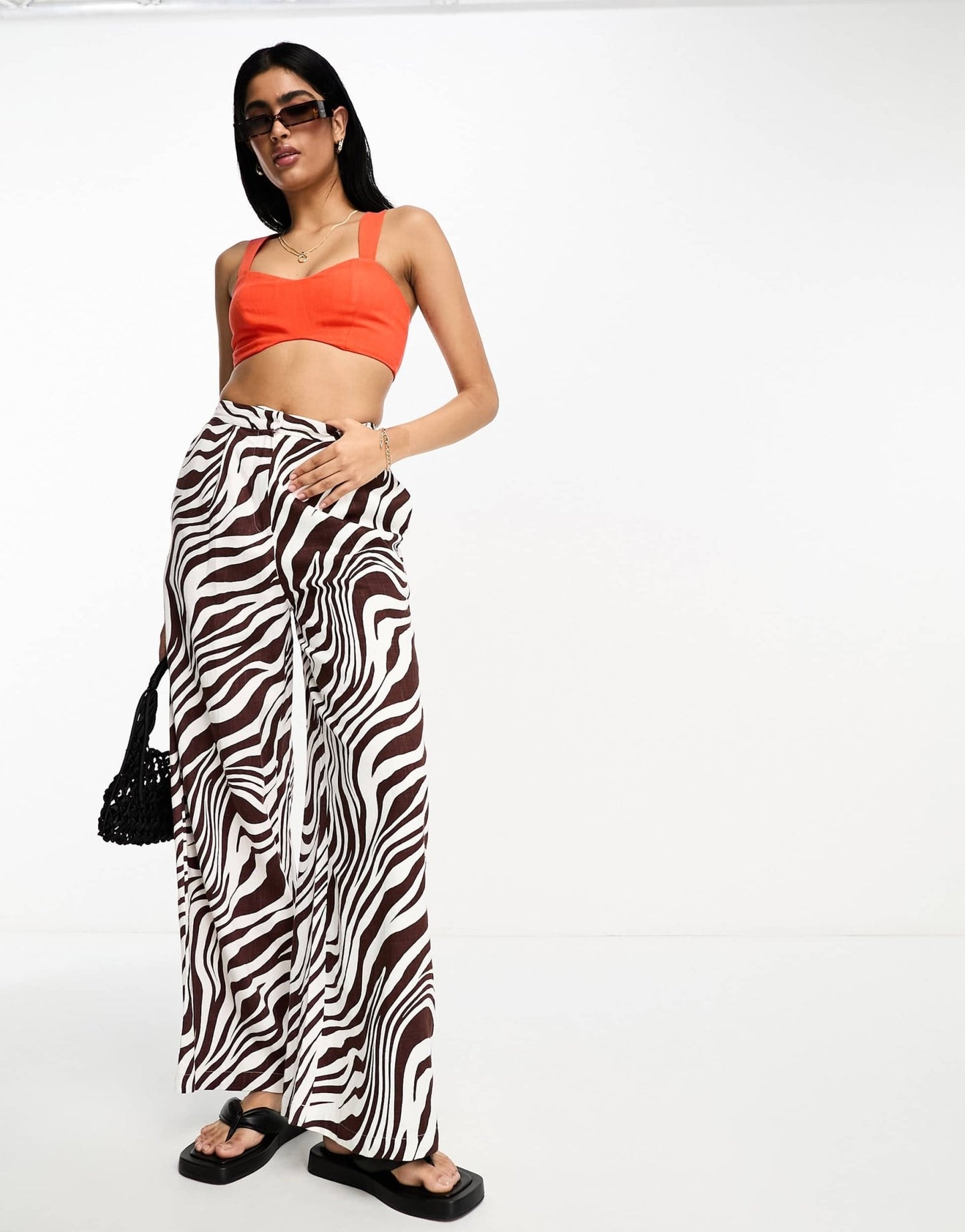 ASOS DESIGN minimal linen bralet in orange - ASOS Sample Sale EU Store