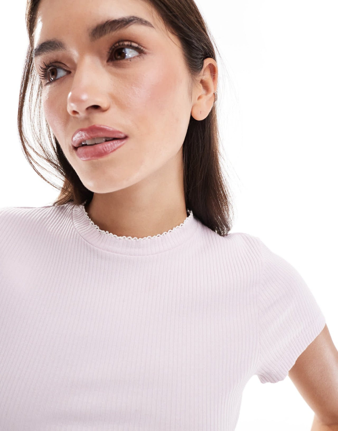ASOS DESIGN mix & match rib pyjama tee in lilac - ASOS Sample Sale EU Store