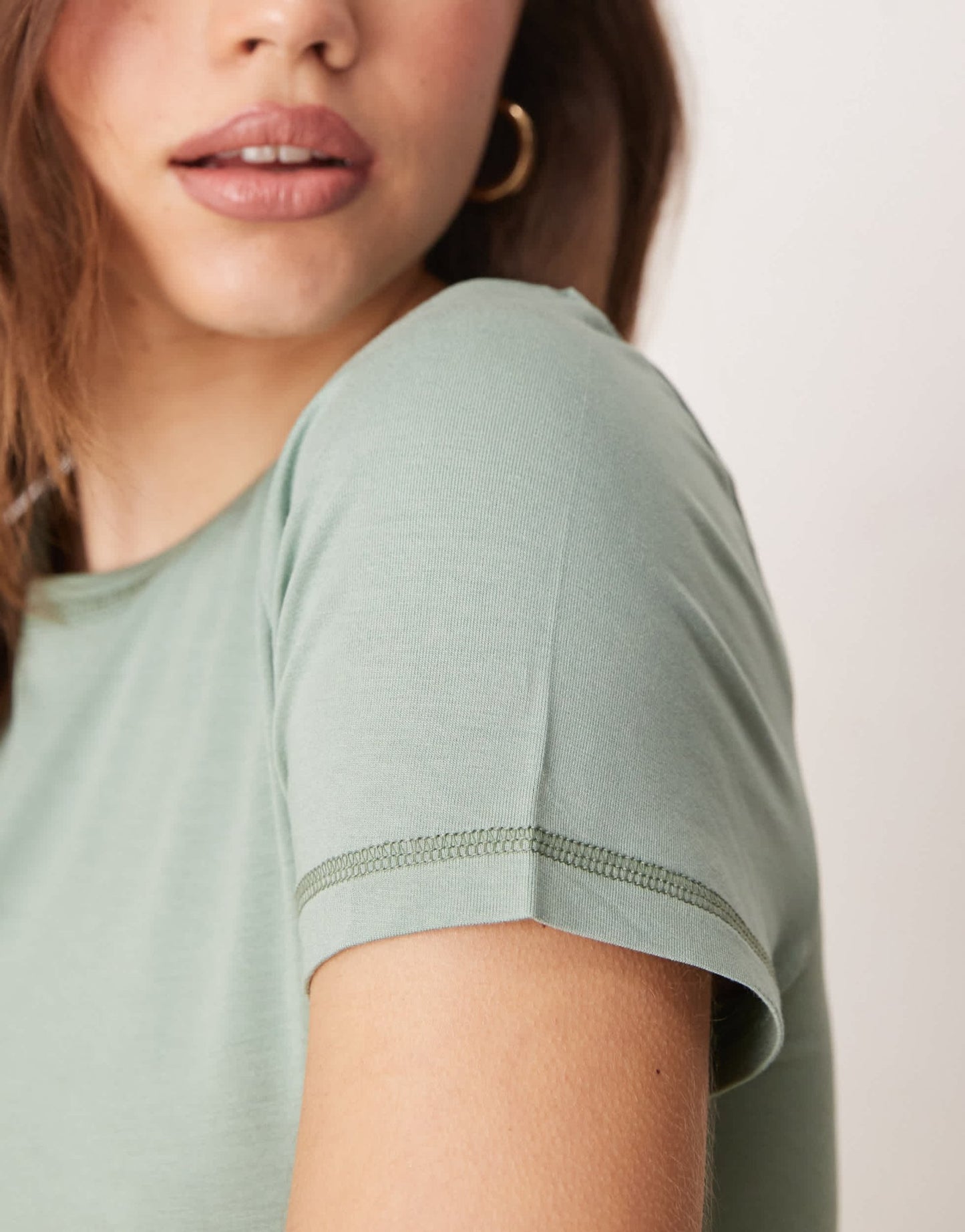 ASOS DESIGN mix & match super soft baby tee pyjama top in green - ASOS Sample Sale EU Store