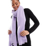 ASOS DESIGN monogram raw edge scarf with S initial in lilac