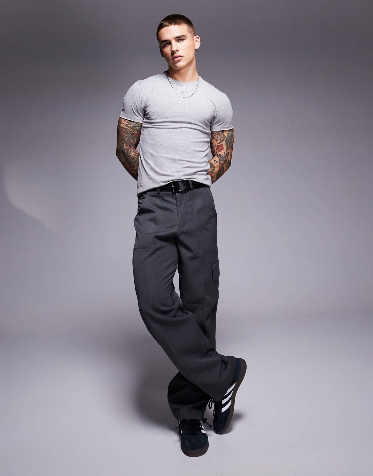 ASOS DESIGN muscle fit cropped t-shirt with cap sleeve in grey marl - ASOS Sample Sale EU Store