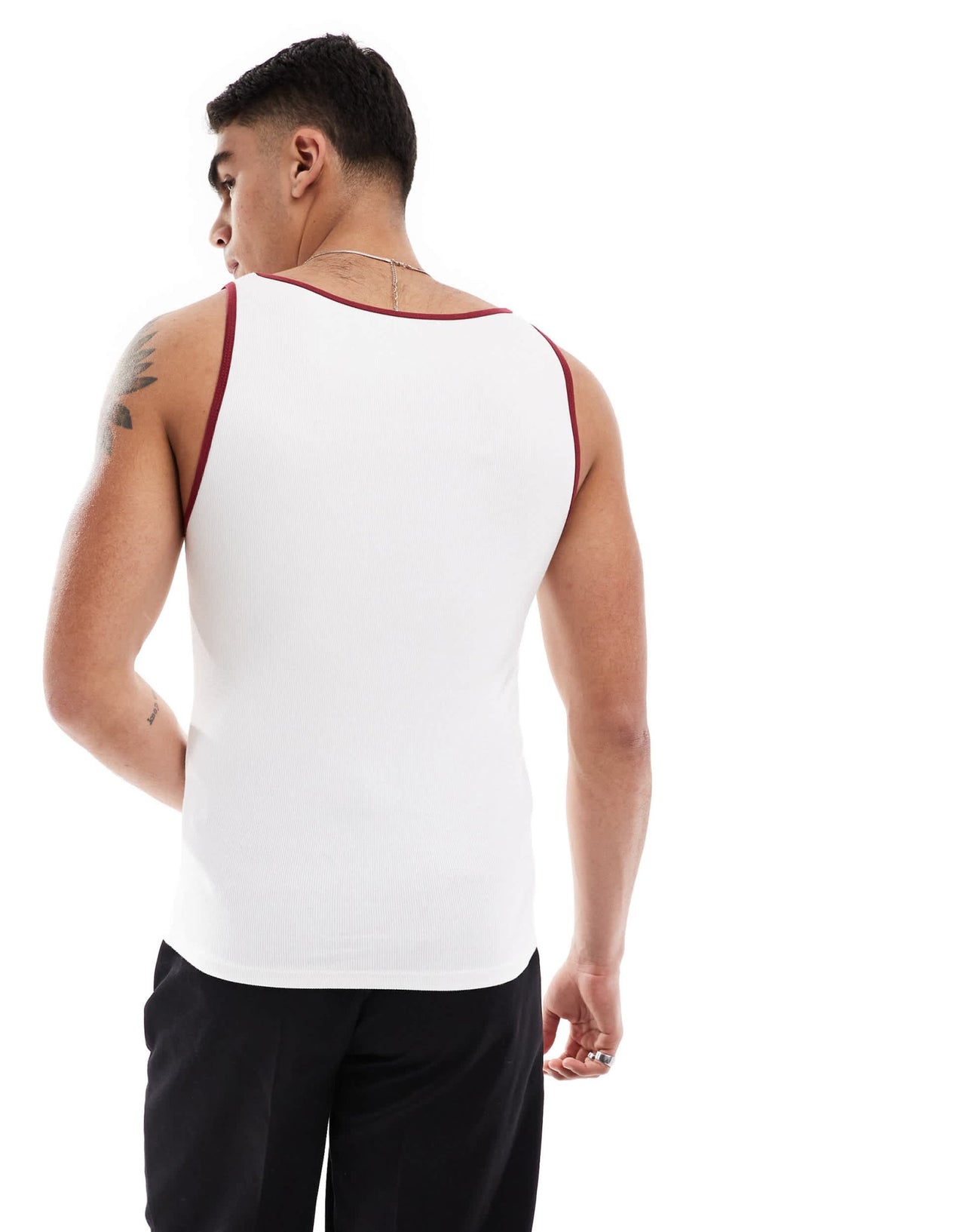 ASOS DESIGN muscle fit rib vest with contrast binding in white - ASOS Sample Sale EU Store