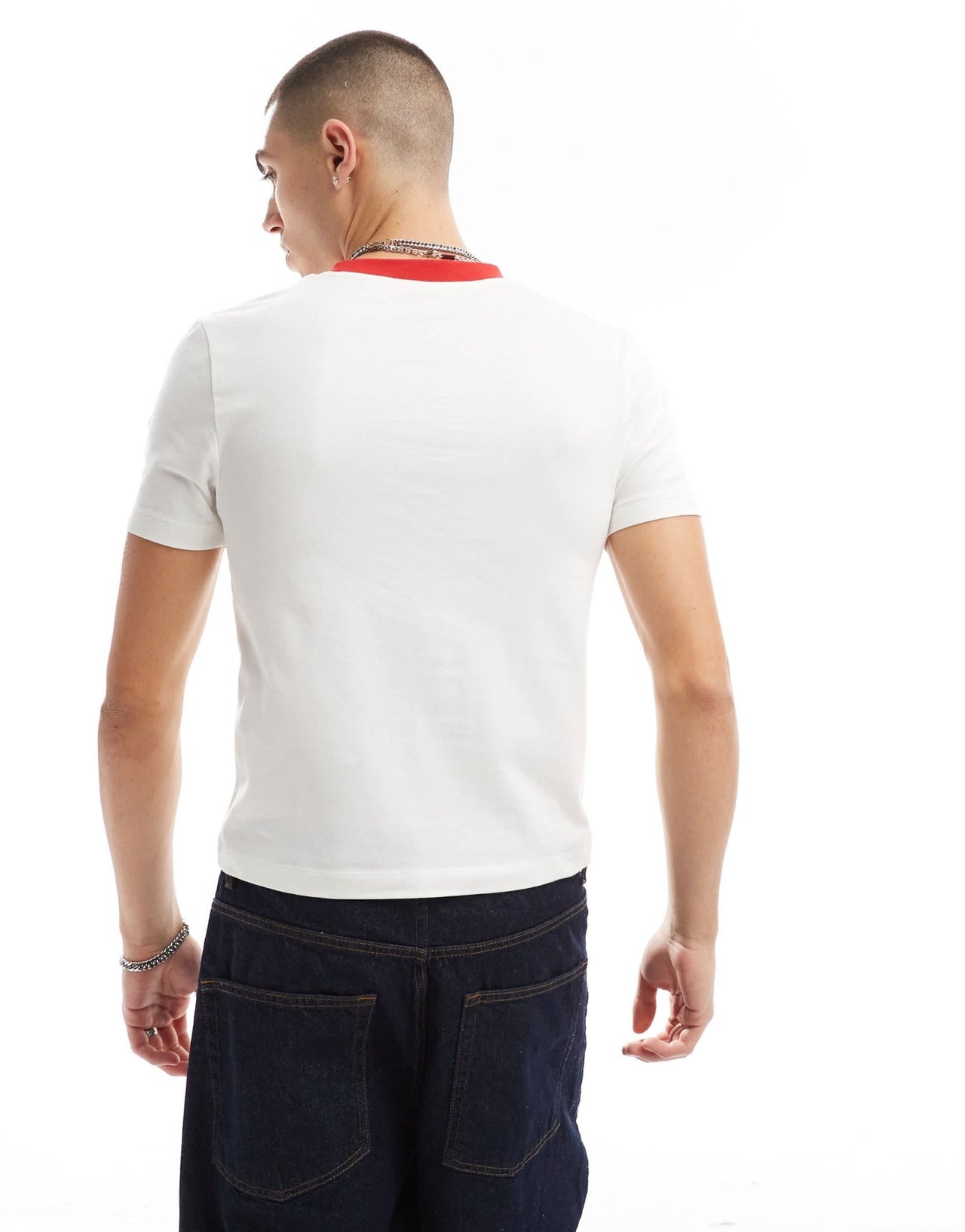 ASOS DESIGN muscle fit ringer t-shirt with sports front print in white - ASOS Sample Sale EU Store