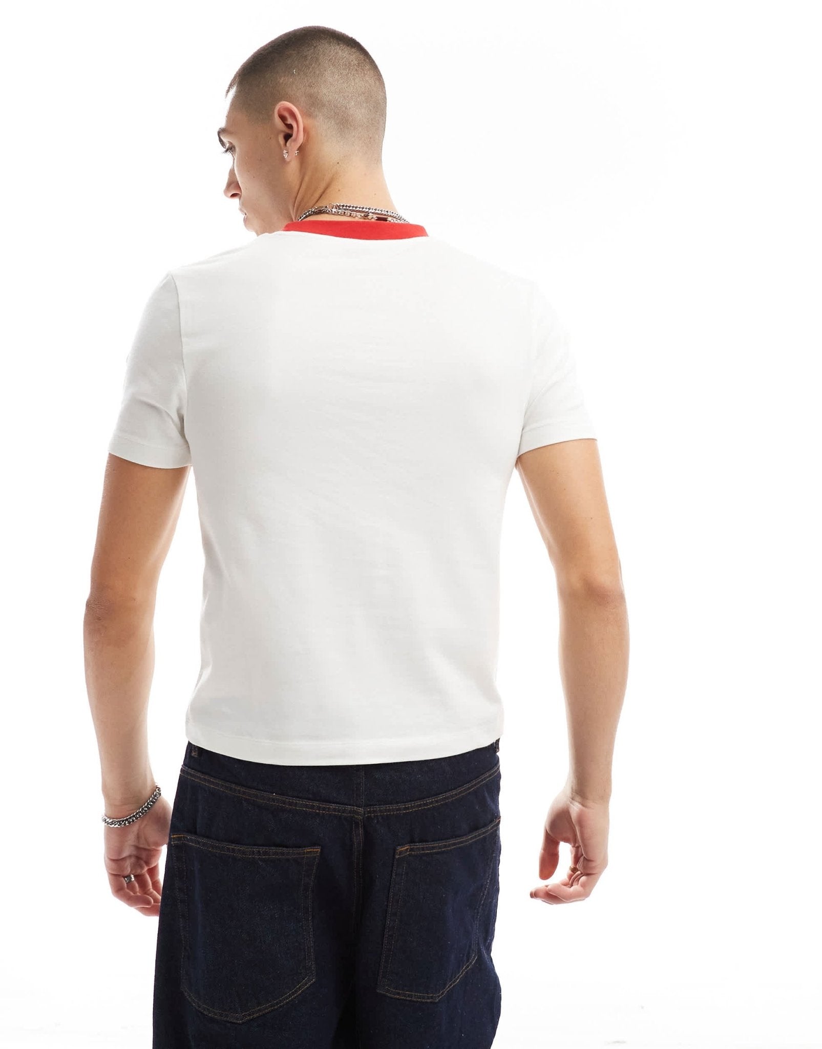 ASOS DESIGN muscle fit ringer t-shirt with sports front print in white - ASOS Sample Sale EU Store