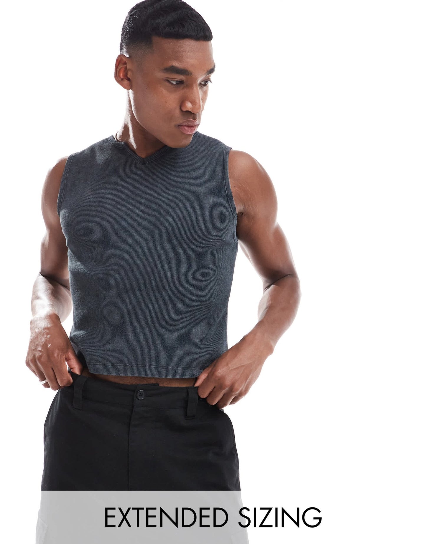 ASOS DESIGN muscle fit tank vest in washed rib - ASOS Sample Sale EU Store