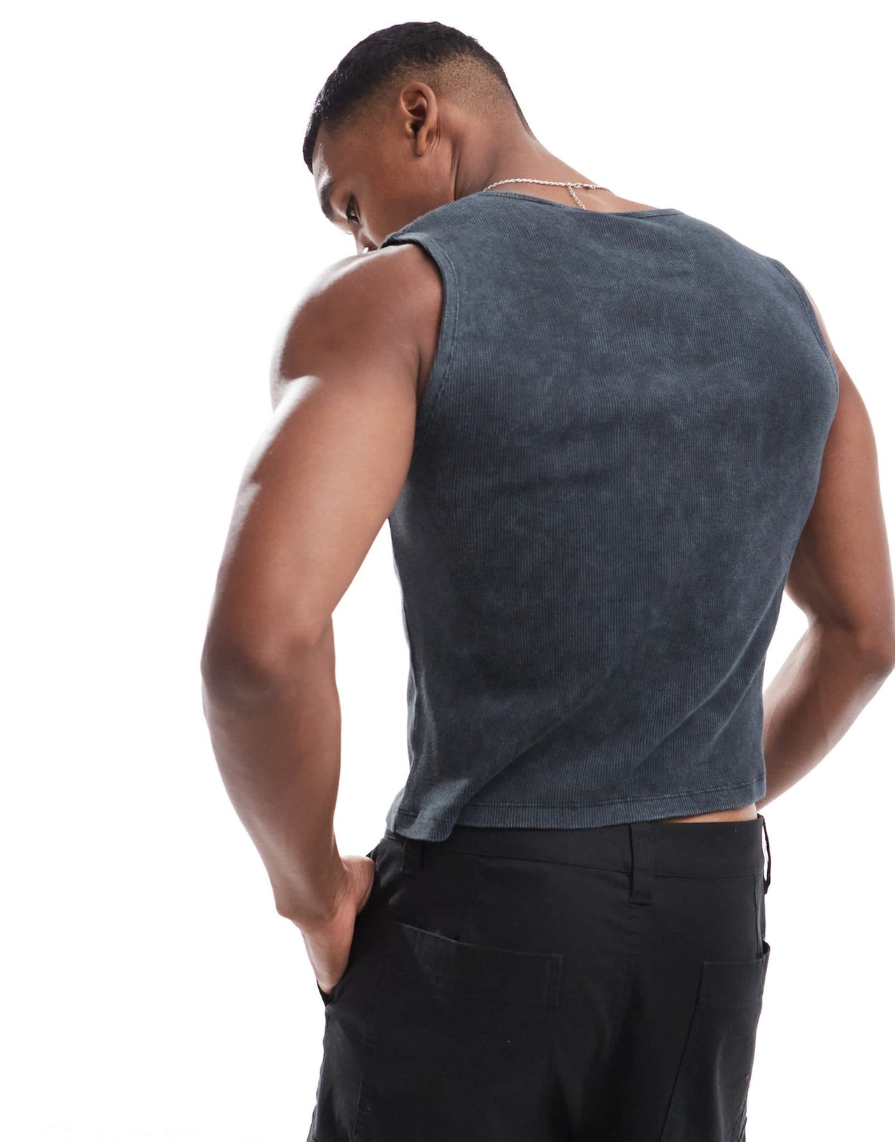 ASOS DESIGN muscle fit tank vest in washed rib - ASOS Sample Sale EU Store