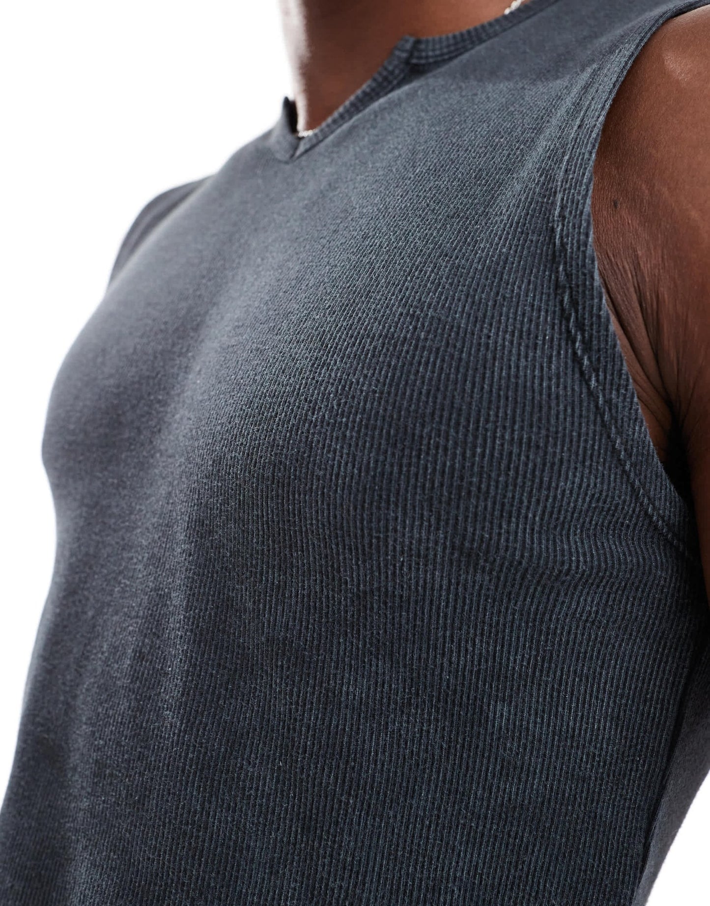 ASOS DESIGN muscle fit tank vest in washed rib - ASOS Sample Sale EU Store