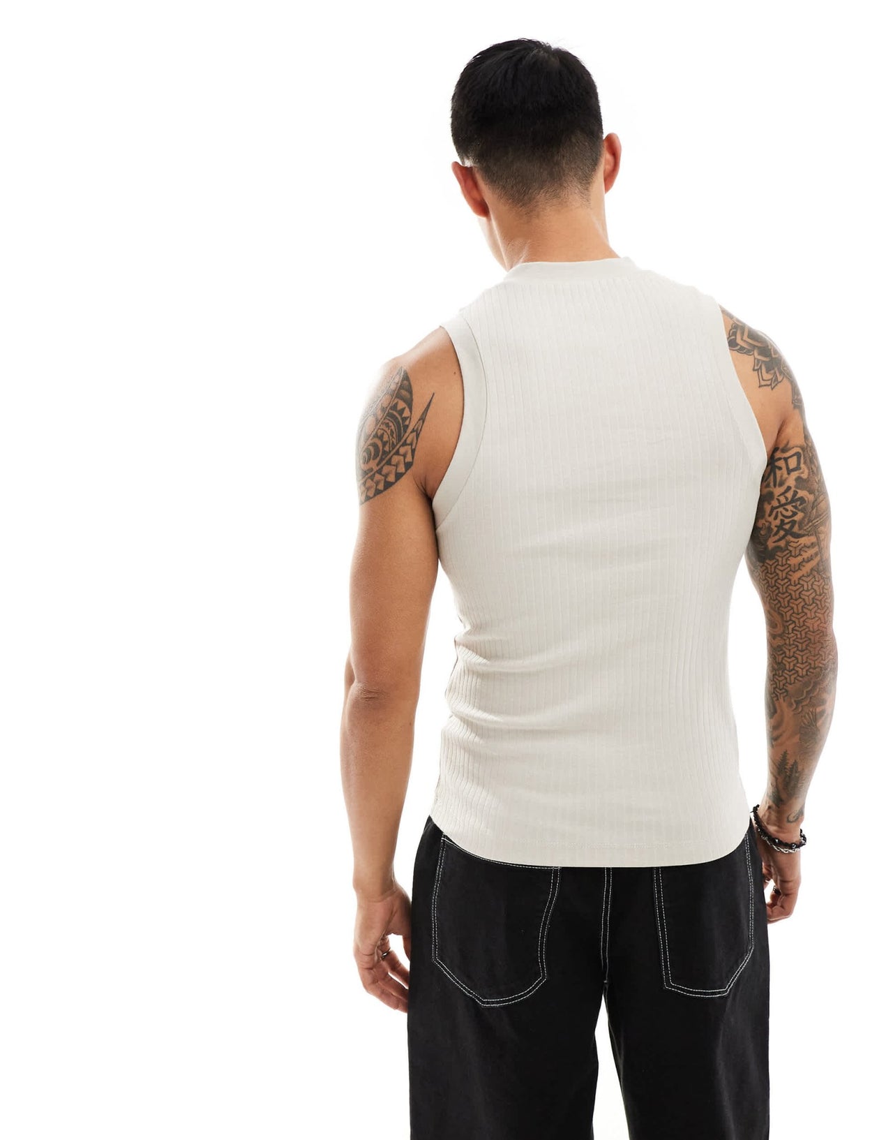 ASOS DESIGN muscle fit vest with henley neck in stone - ASOS Sample Sale EU Store