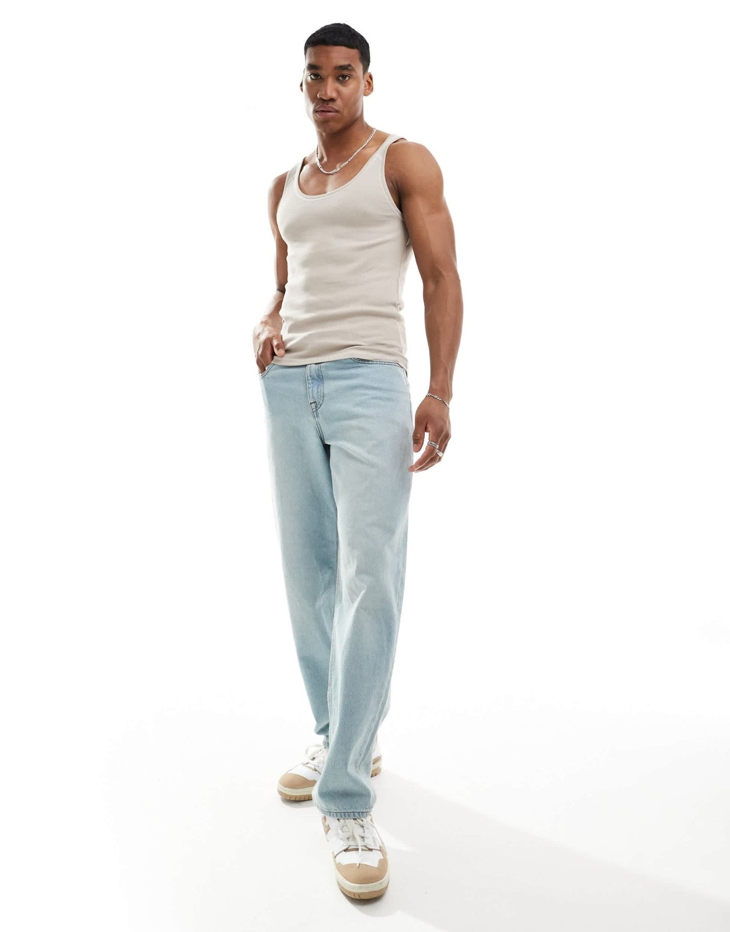 ASOS DESIGN muscle fit vest with scoop neck in stone - ASOS Sample Sale EU Store