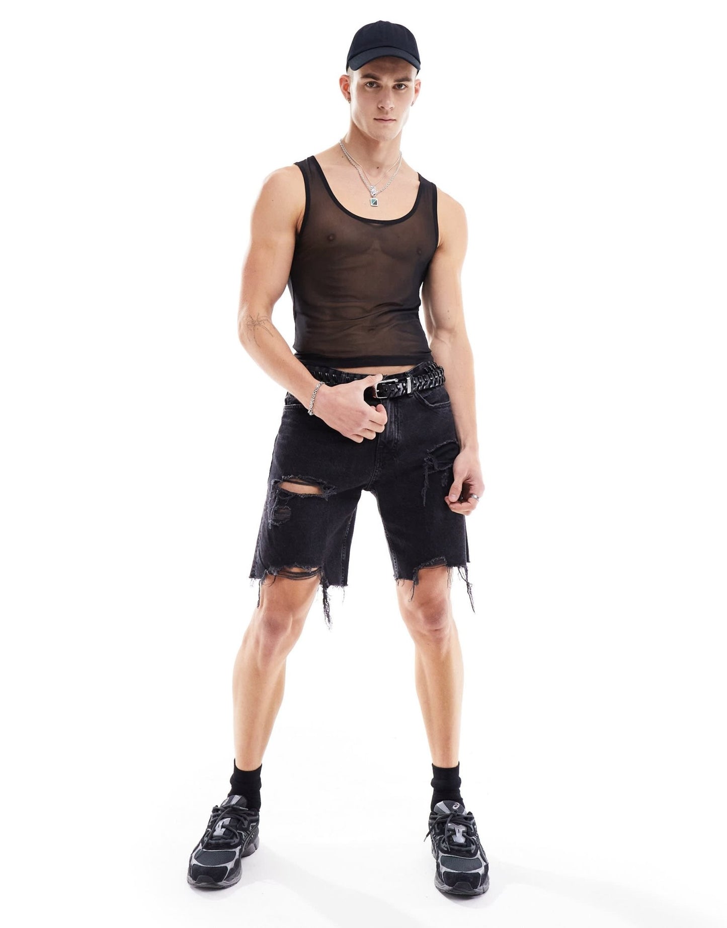 ASOS DESIGN muscle vest in black mesh - ASOS Sample Sale EU Store