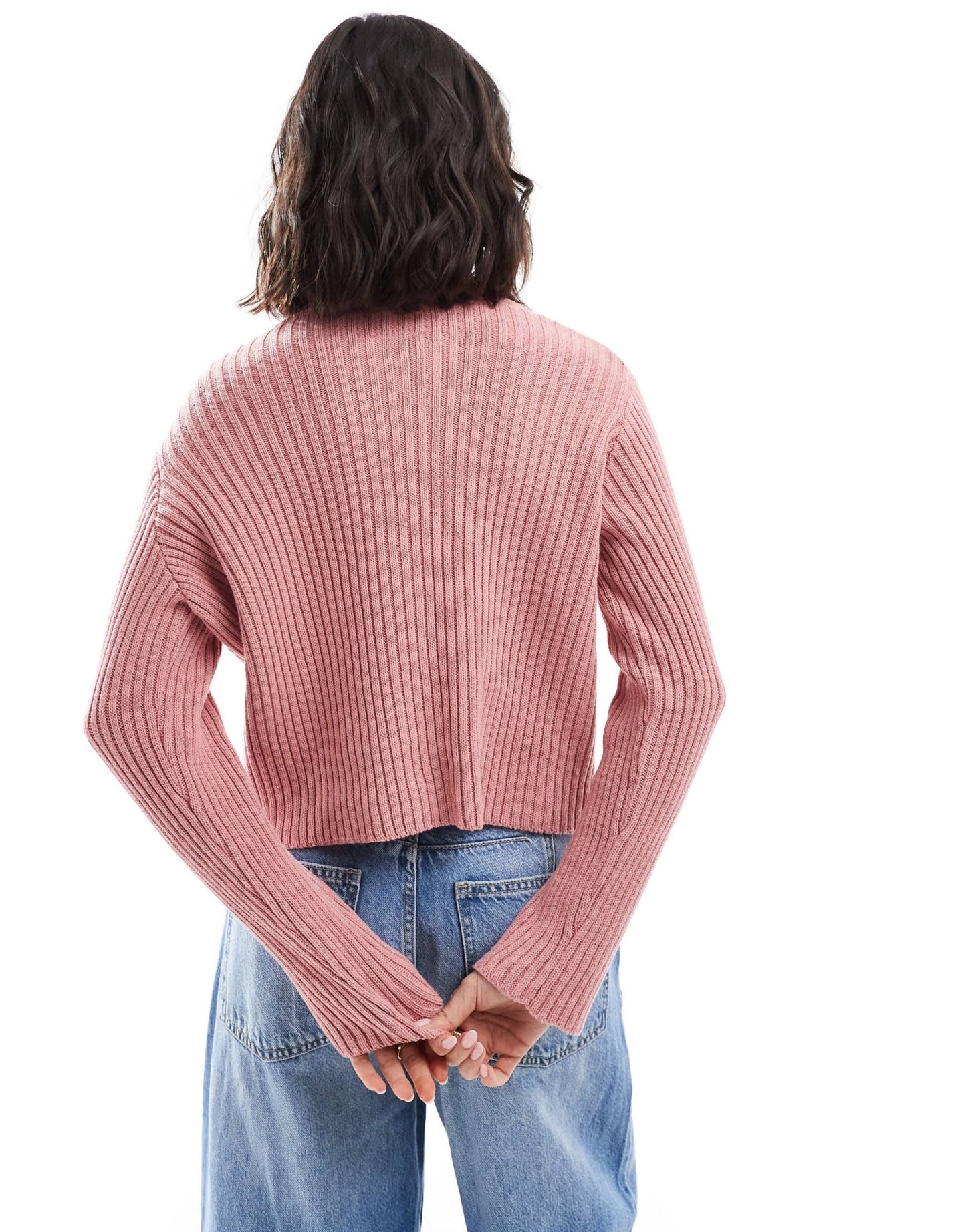 ASOS DESIGN neat fit knitted cardigan in pink - ASOS Sample Sale EU Store