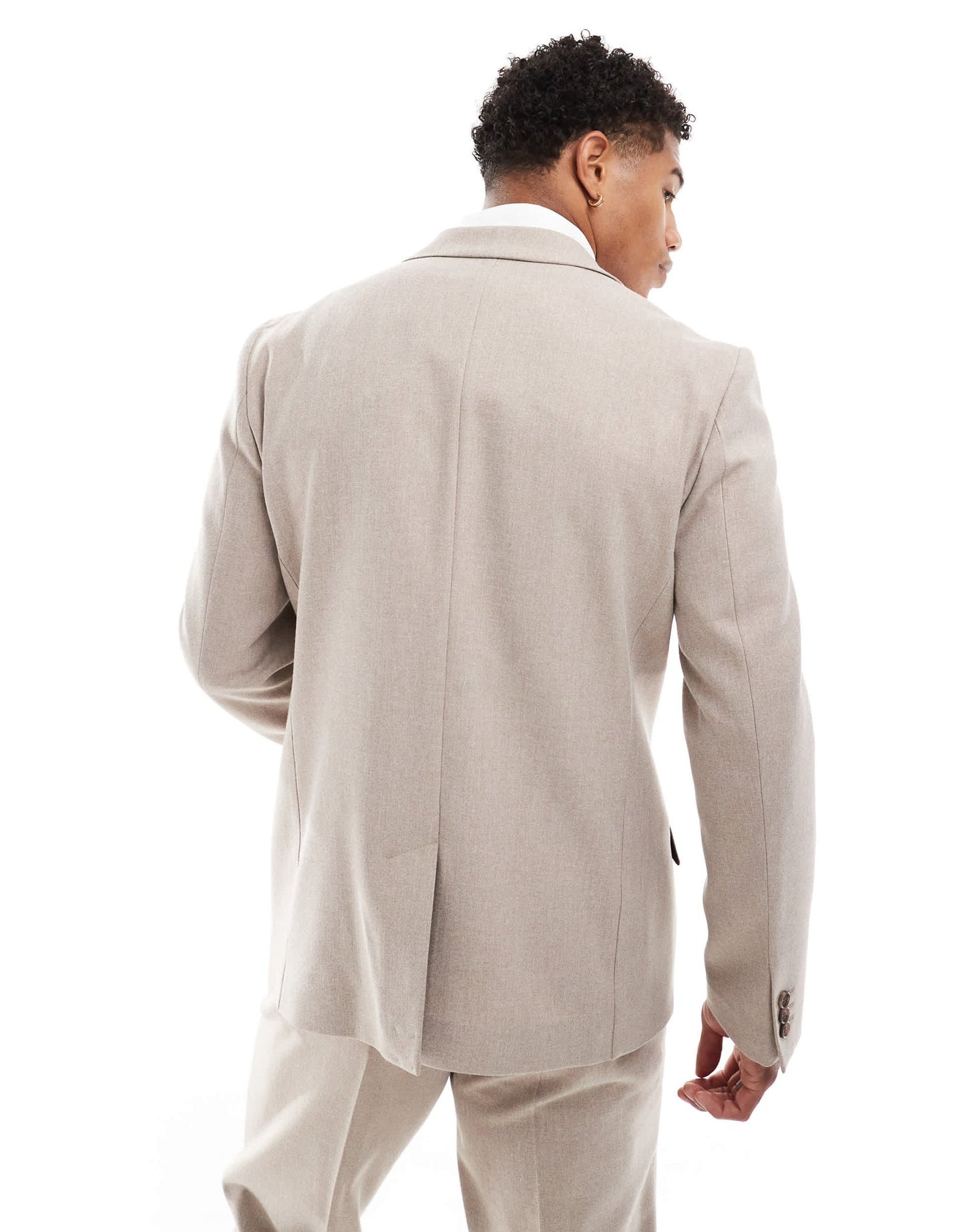 ASOS DESIGN new skinny suit jacket in beige melange - ASOS Sample Sale EU Store