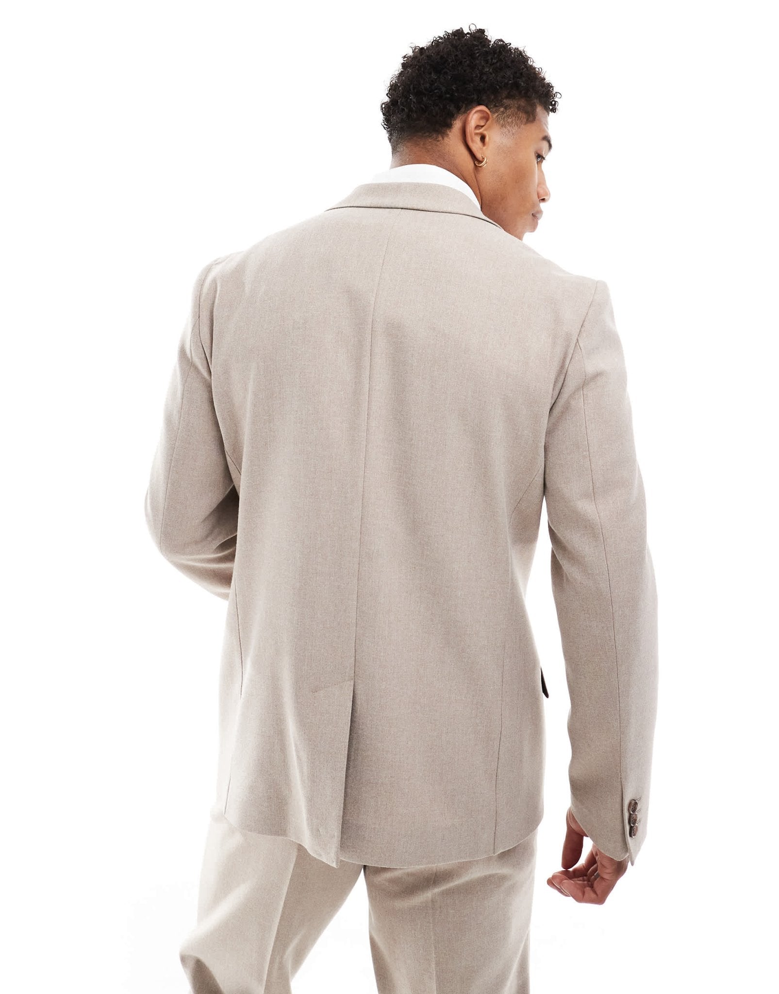 ASOS DESIGN new skinny suit jacket in beige melange - ASOS Sample Sale EU Store