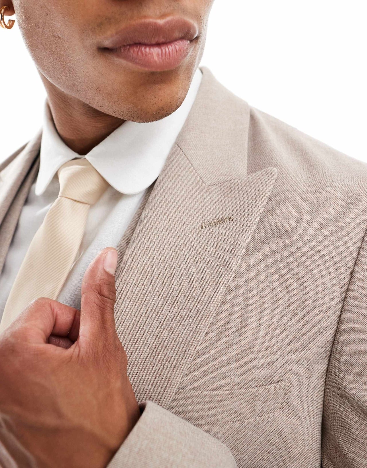 ASOS DESIGN new skinny suit jacket in beige melange - ASOS Sample Sale EU Store