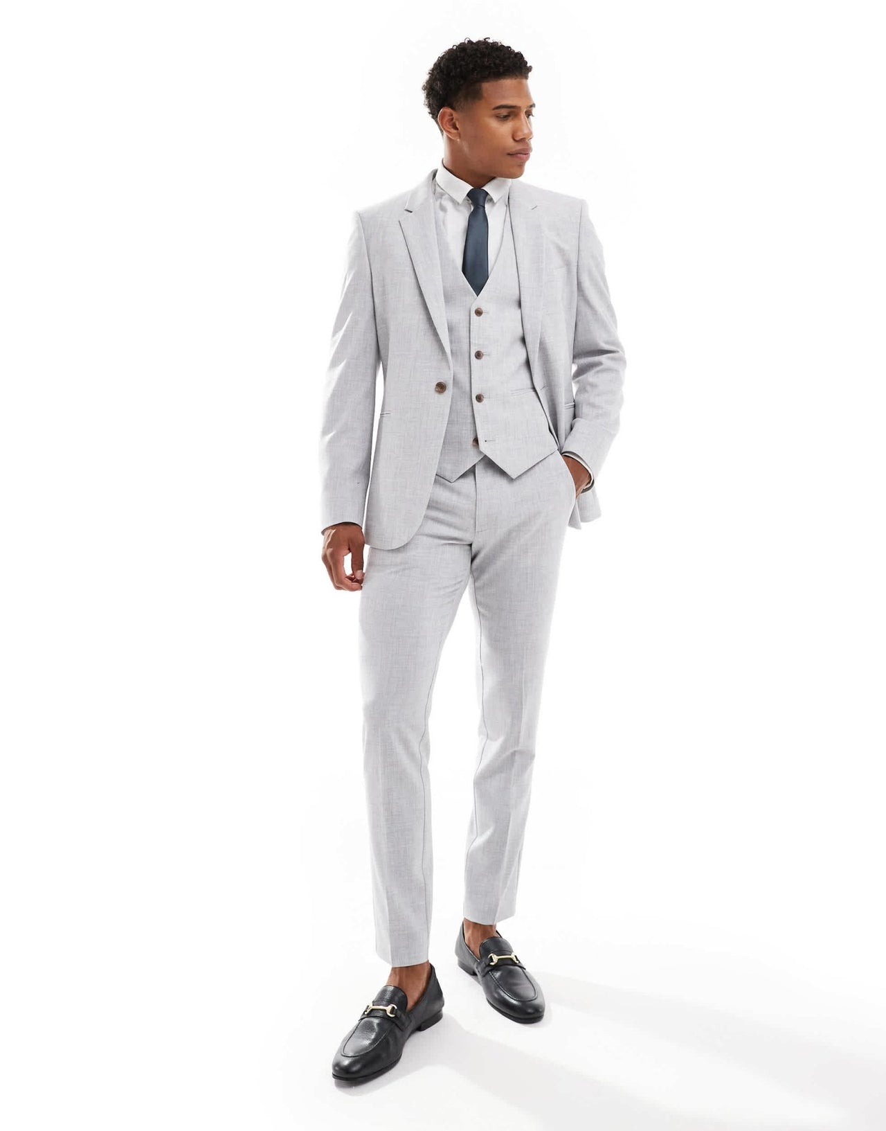 ASOS DESIGN new skinny suit jacket in grey crosshatch texture - ASOS Sample Sale EU Store