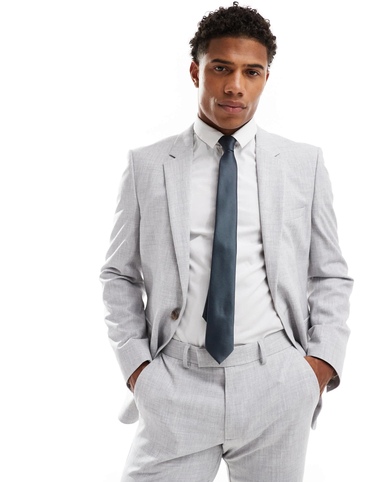 ASOS DESIGN new skinny suit jacket in grey crosshatch texture - ASOS Sample Sale EU Store