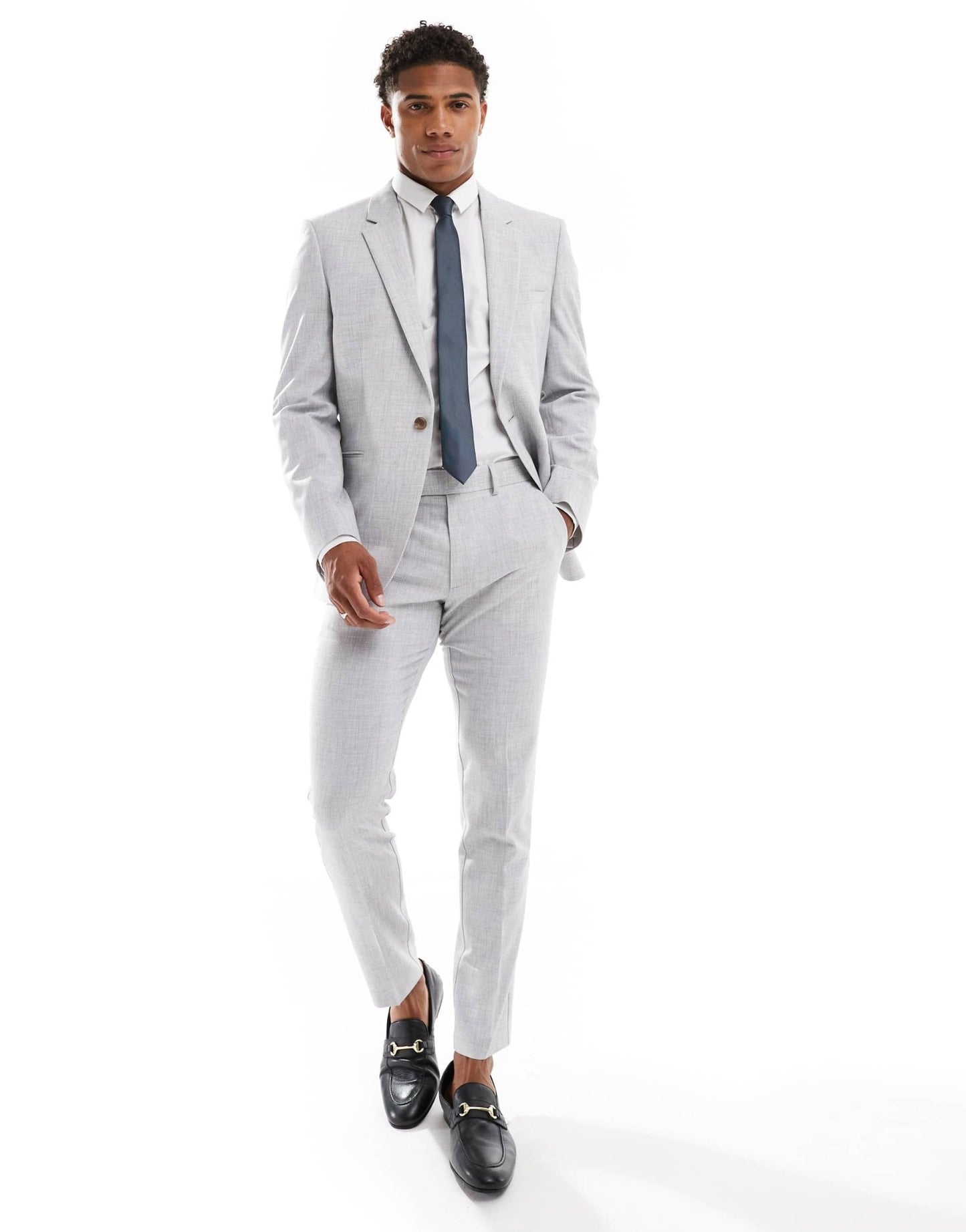 ASOS DESIGN new skinny suit trousers in grey crosshatch texture - ASOS Sample Sale EU Store