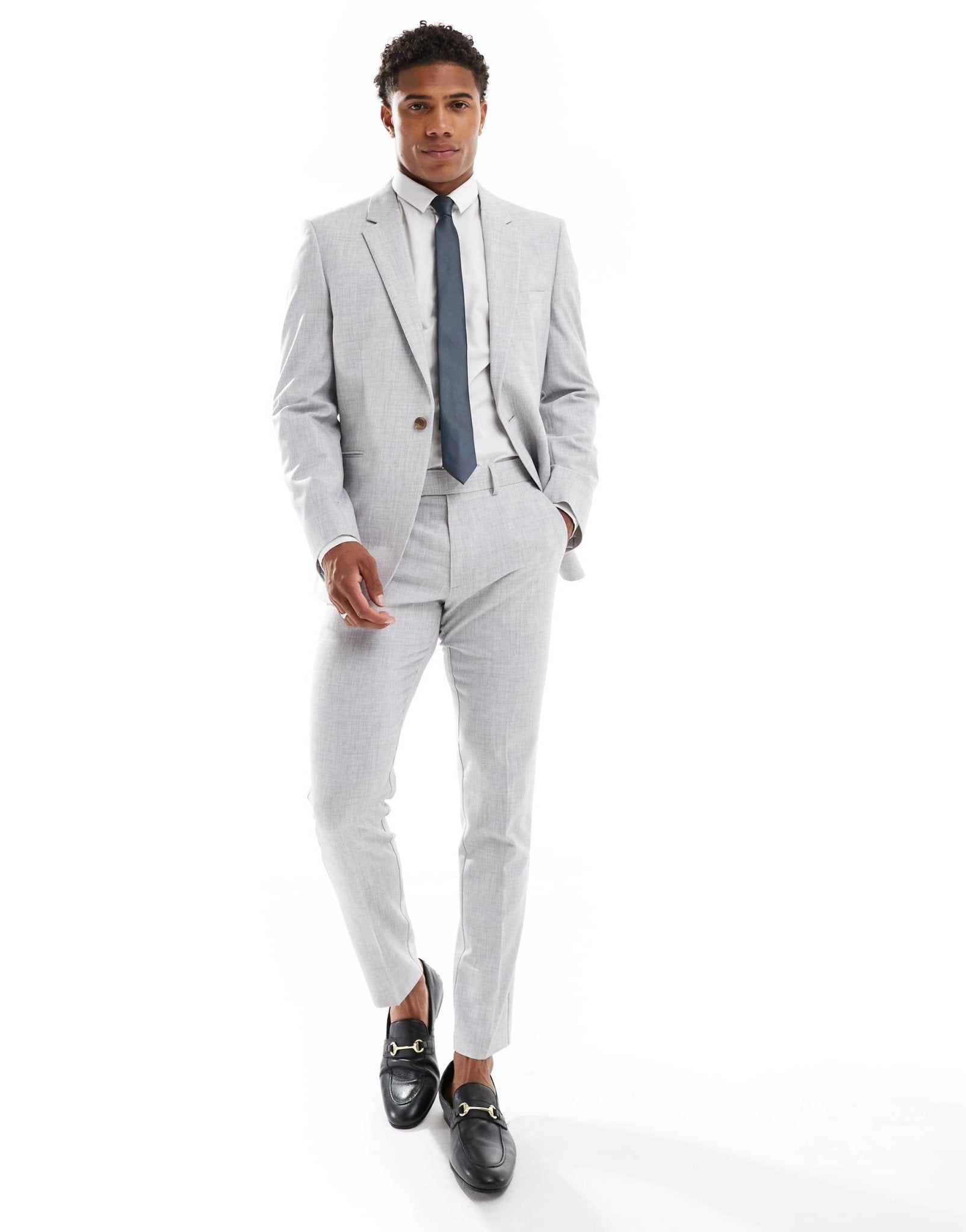 ASOS DESIGN new skinny suit trousers in grey crosshatch texture - ASOS Sample Sale EU Store