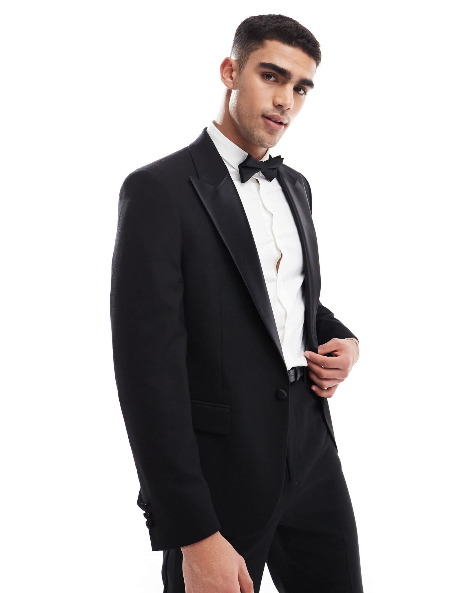 ASOS DESIGN new skinny tuxedo suit jacket with low break in black - ASOS Sample Sale EU Store
