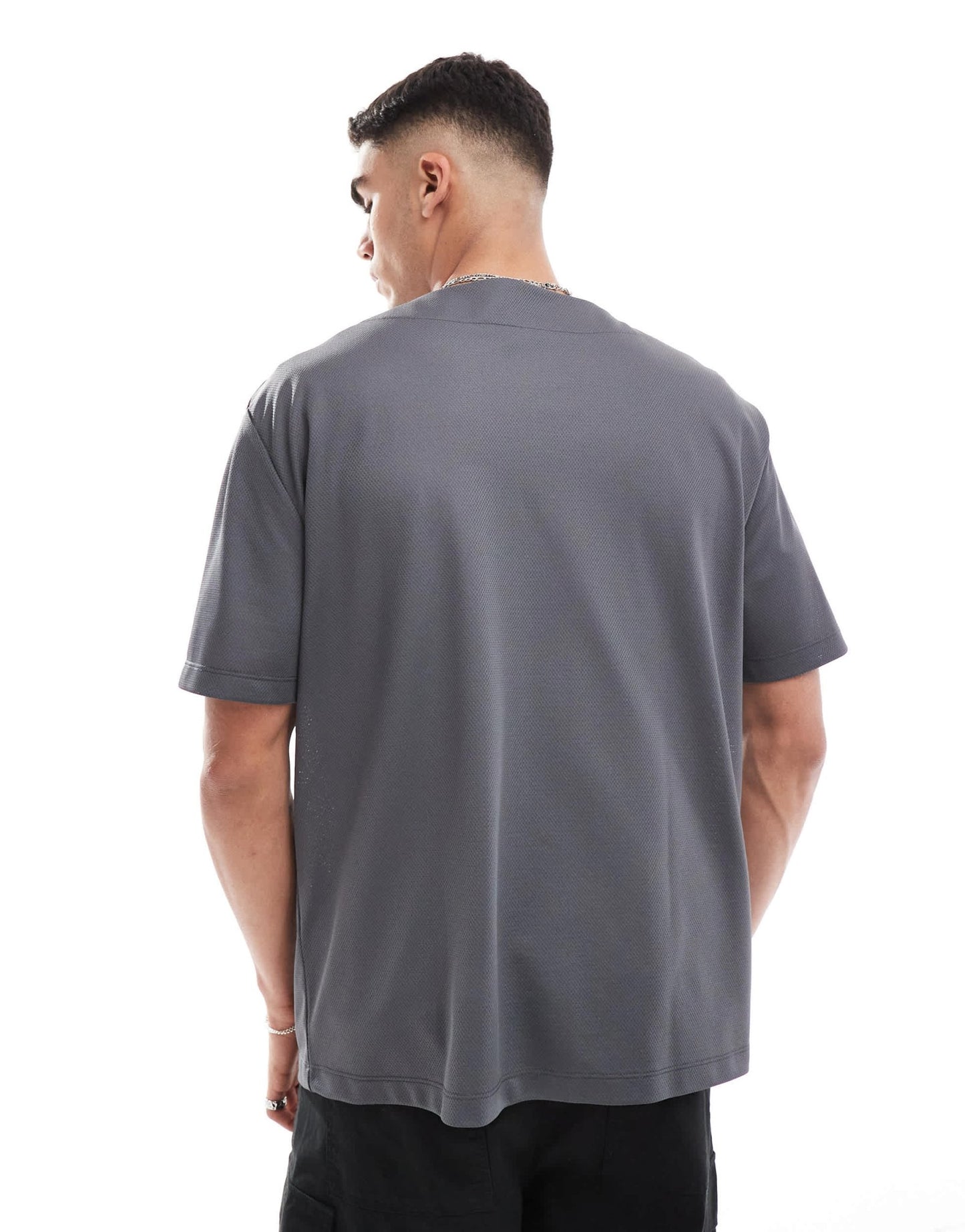 ASOS DESIGN oversized baseball shirt in grey sporty mesh with hot fix text - ASOS Sample Sale EU Store