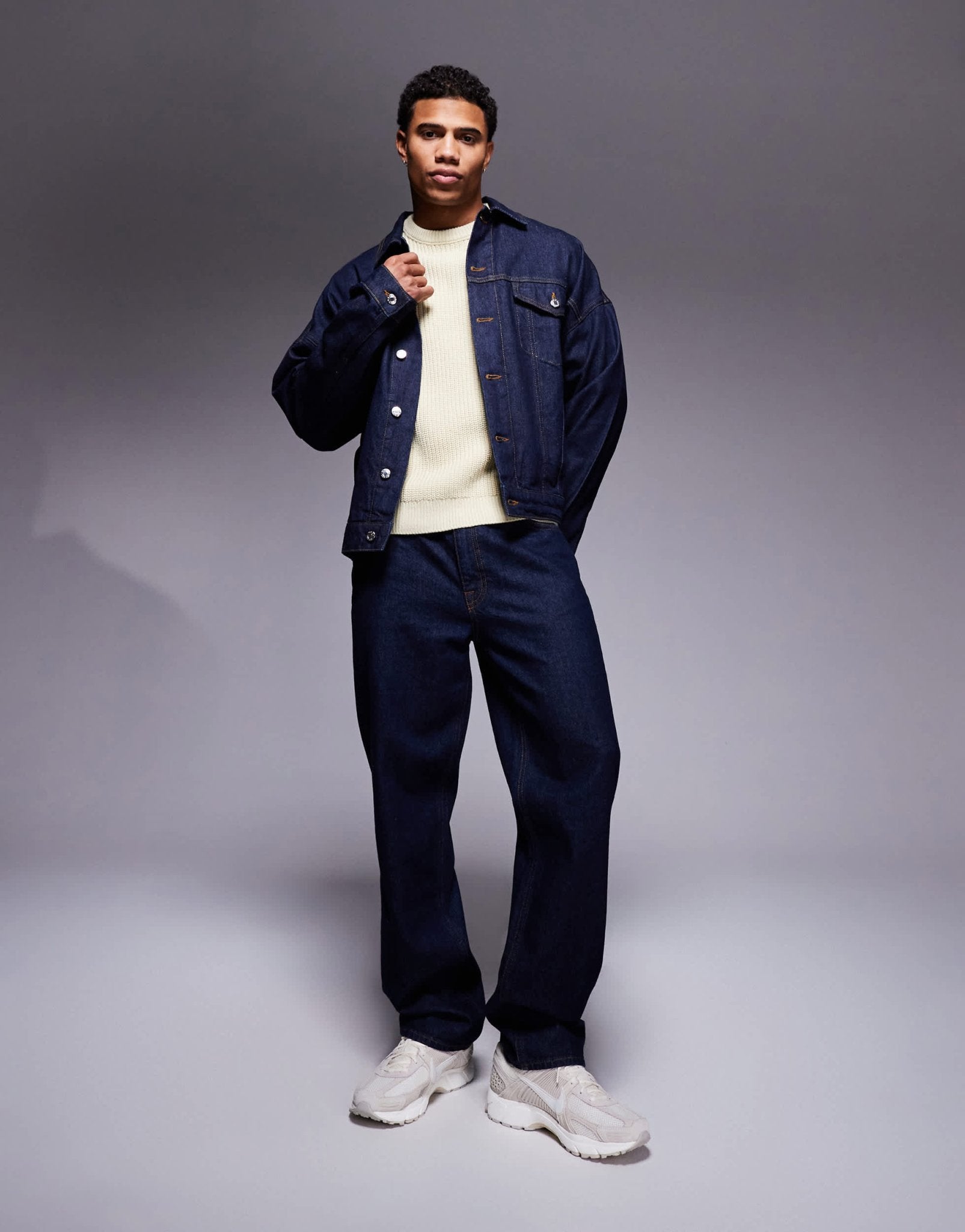 ASOS DESIGN oversized boxy fit knitted fisherman rib jumper in beige - ASOS Sample Sale EU Store