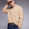 ASOS DESIGN oversized boxy fit knitted polo in beige