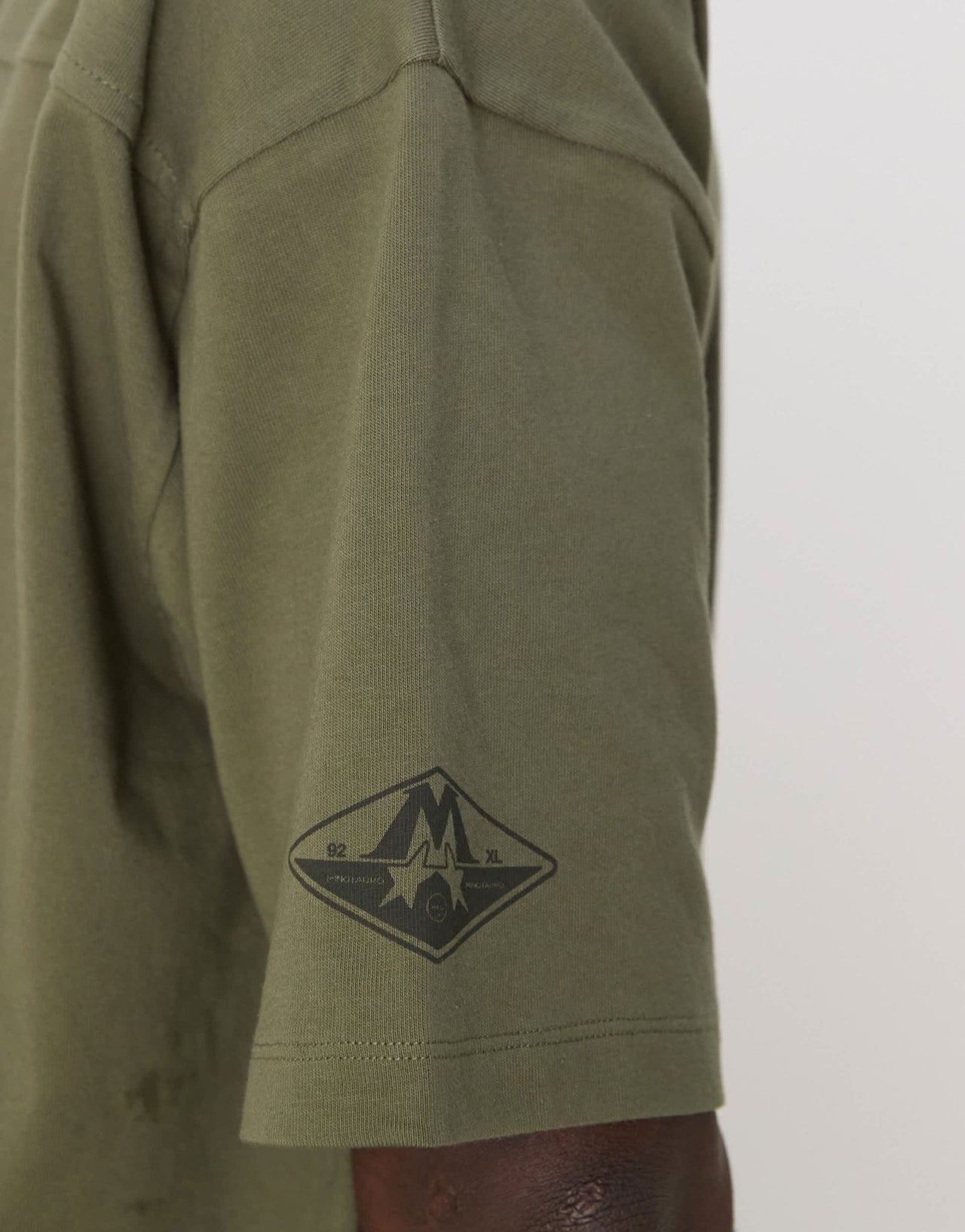 ASOS DESIGN oversized boxy heavyweight t-shirt with chest print and seam detail in khaki - ASOS Sample Sale EU Store