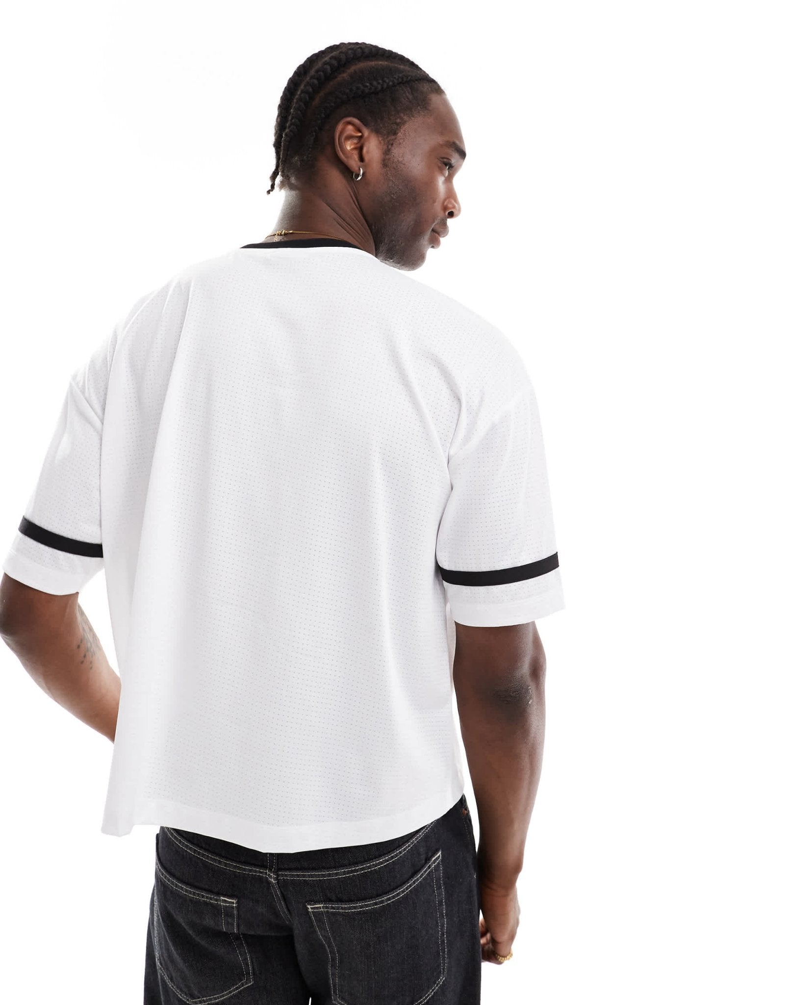 ASOS DESIGN oversized boxy ringer t-shirt with sports feel in white - ASOS Sample Sale EU Store