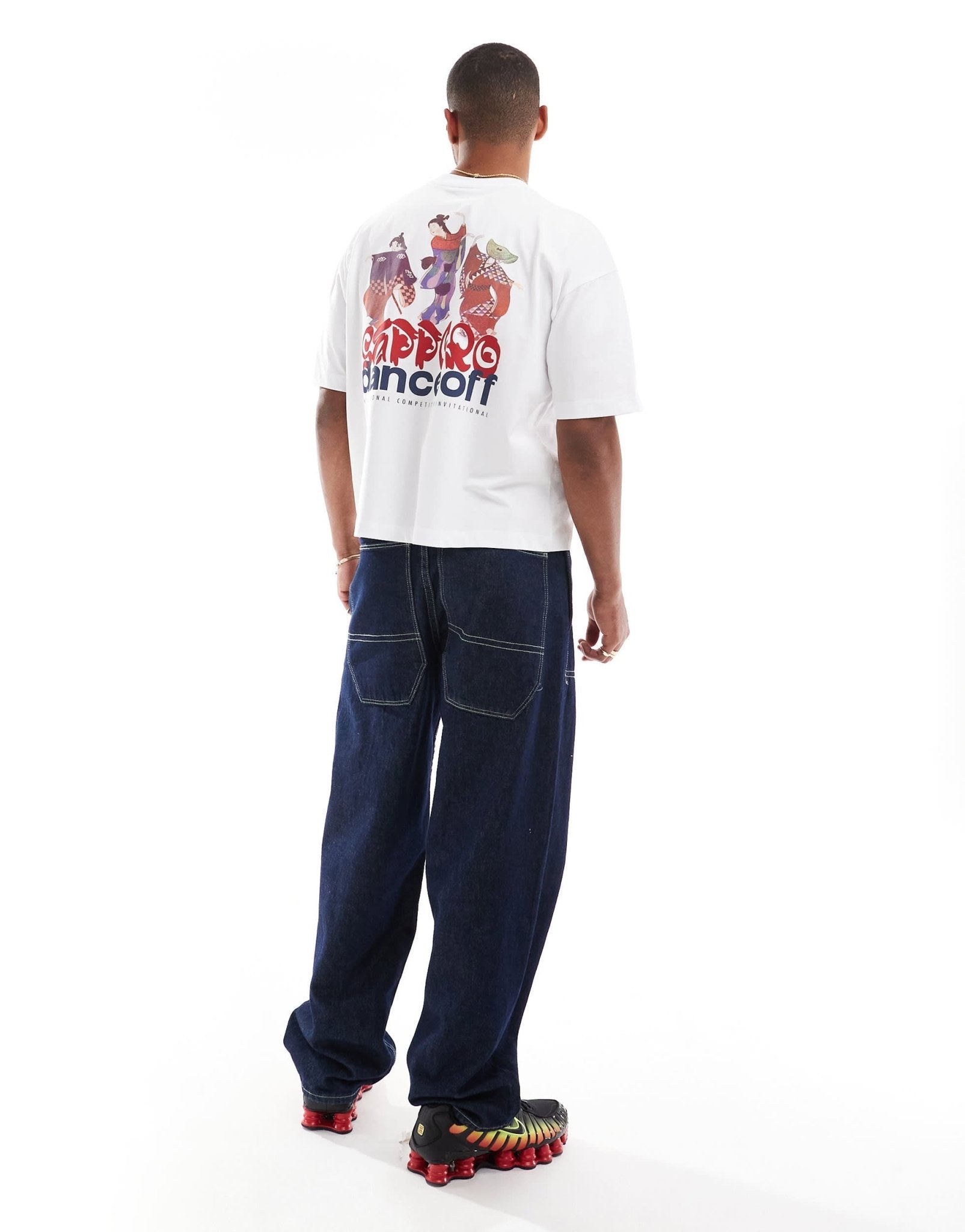 ASOS DESIGN oversized boxy short sleeve t-shirt with graphics in white - ASOS Sample Sale EU Store