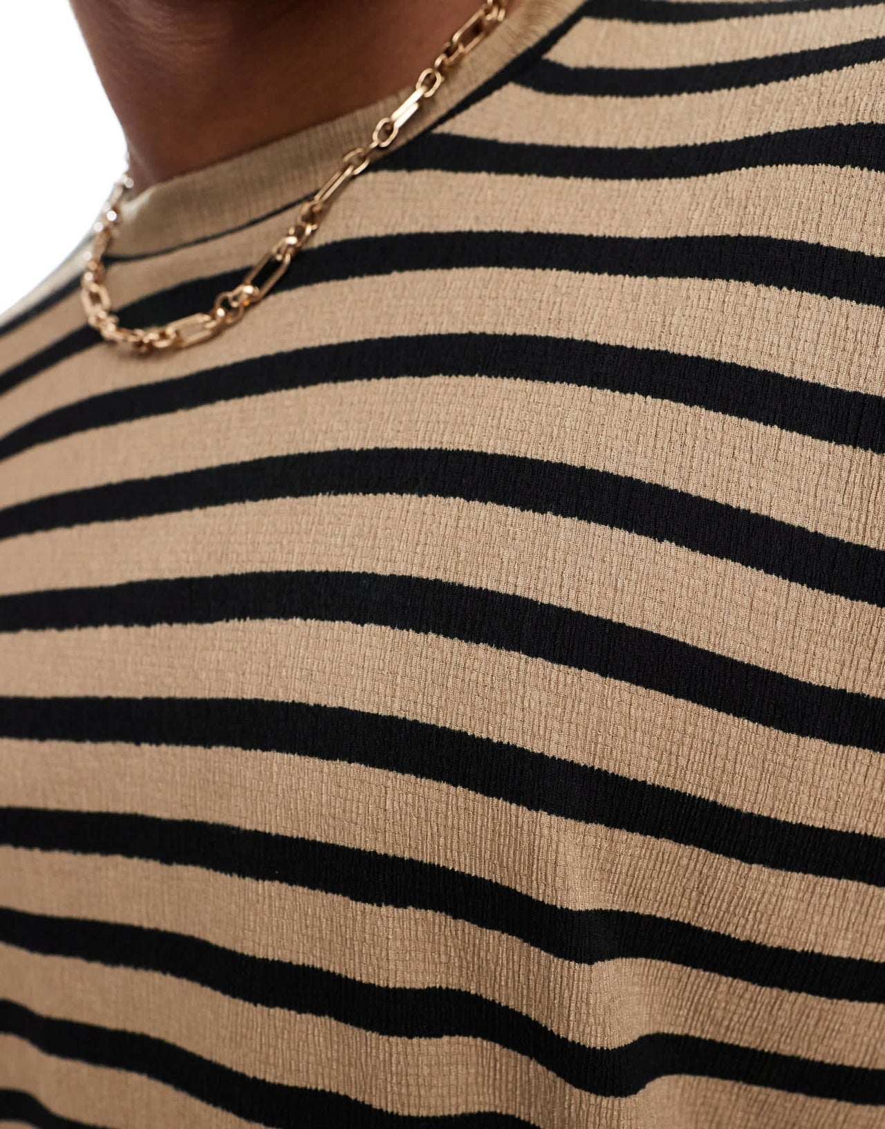 ASOS DESIGN oversized boxy t-shirt with textured stripe in neutral - ASOS Sample Sale EU Store
