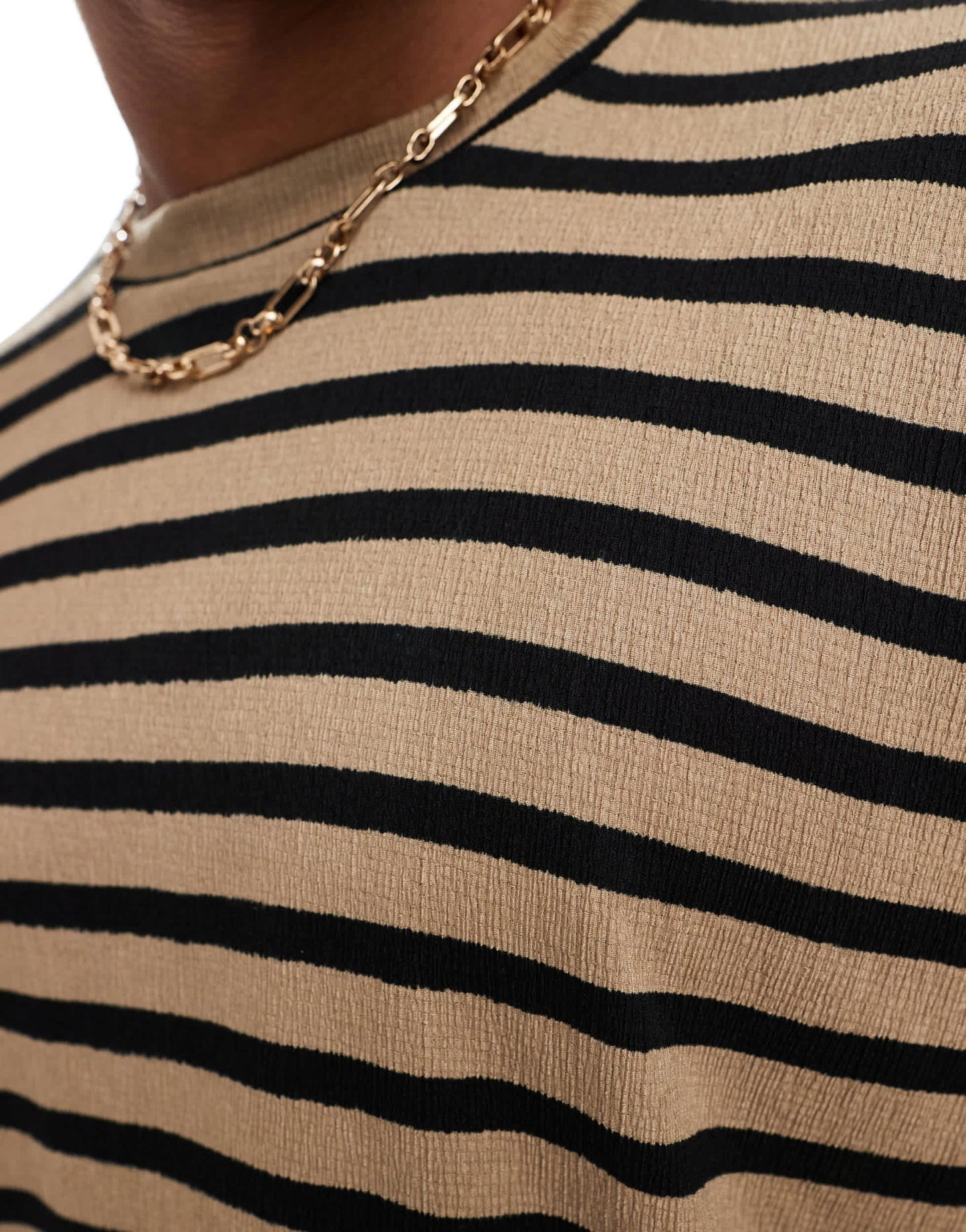 ASOS DESIGN oversized boxy t-shirt with textured stripe in neutral - ASOS Sample Sale EU Store