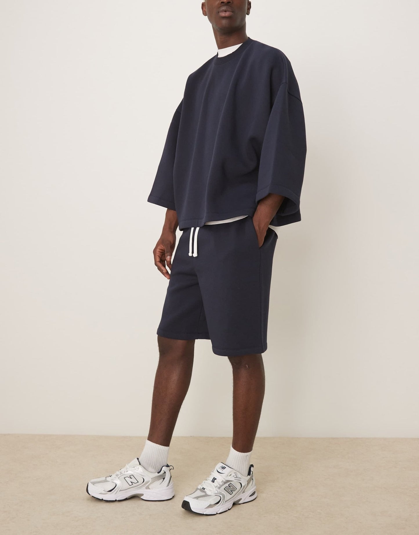ASOS DESIGN oversized co - ord short in navy - ASOS Sample Sale EU Store