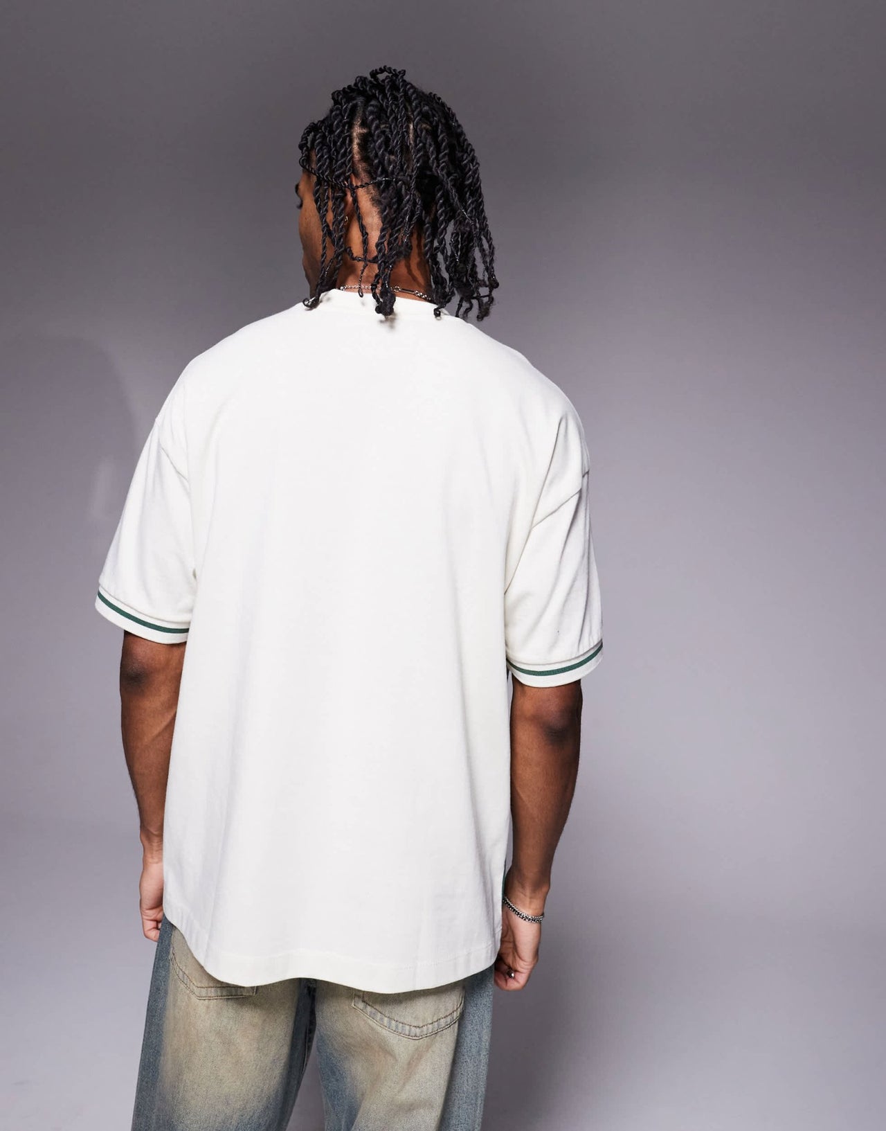 ASOS DESIGN oversized colour block t-shirt in cream and green - ASOS Sample Sale EU Store