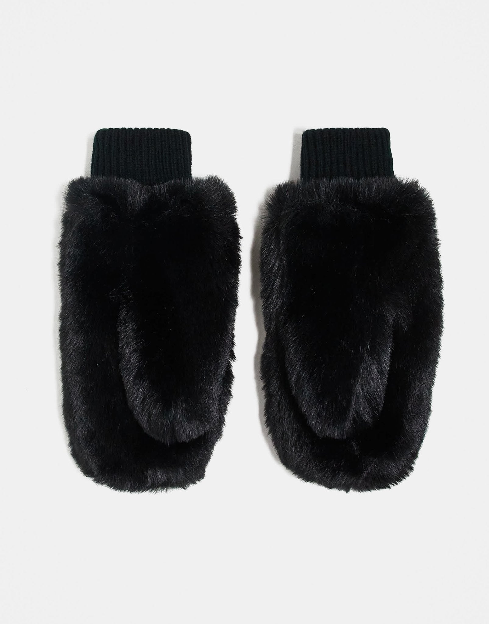 ASOS DESIGN oversized faux fur mitten in black - ASOS Sample Sale EU Store