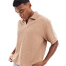 ASOS DESIGN oversized heavyweight waffle t-shirt with raglan sleeve in neutral