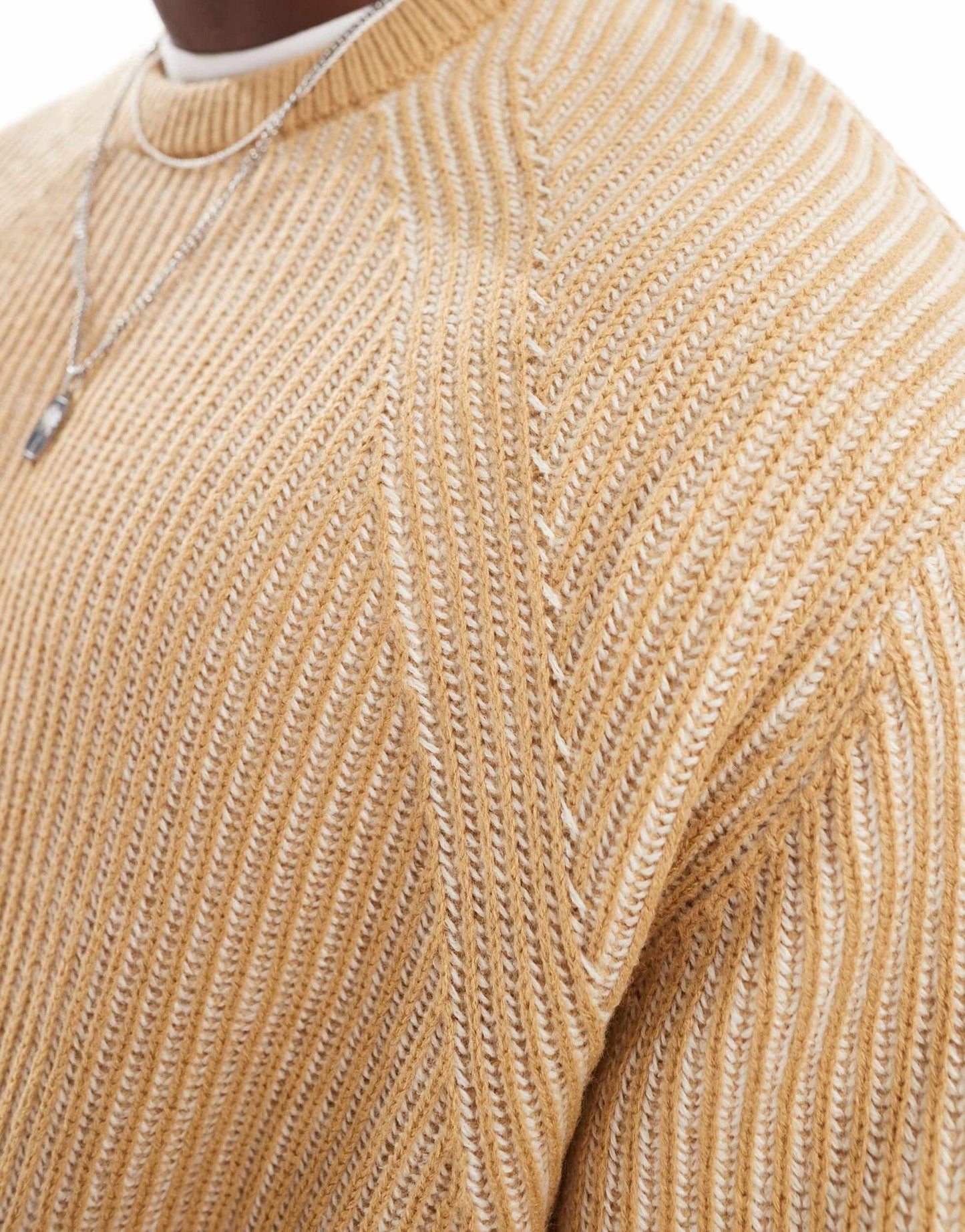 ASOS DESIGN oversized knitted plated fisherman rib jumper in brown - ASOS Sample Sale EU Store