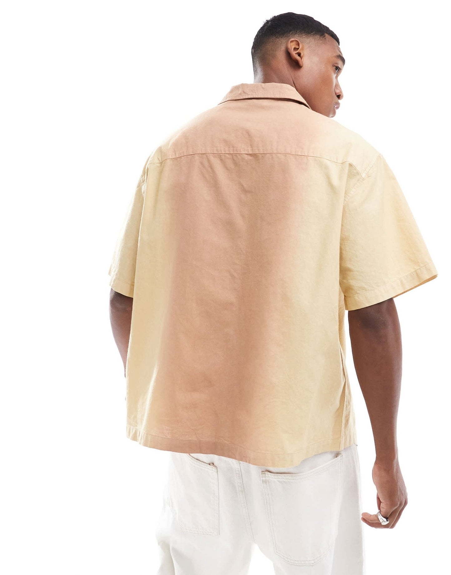 ASOS DESIGN oversized linen look utility shirt in orange ombre - ASOS Sample Sale EU Store