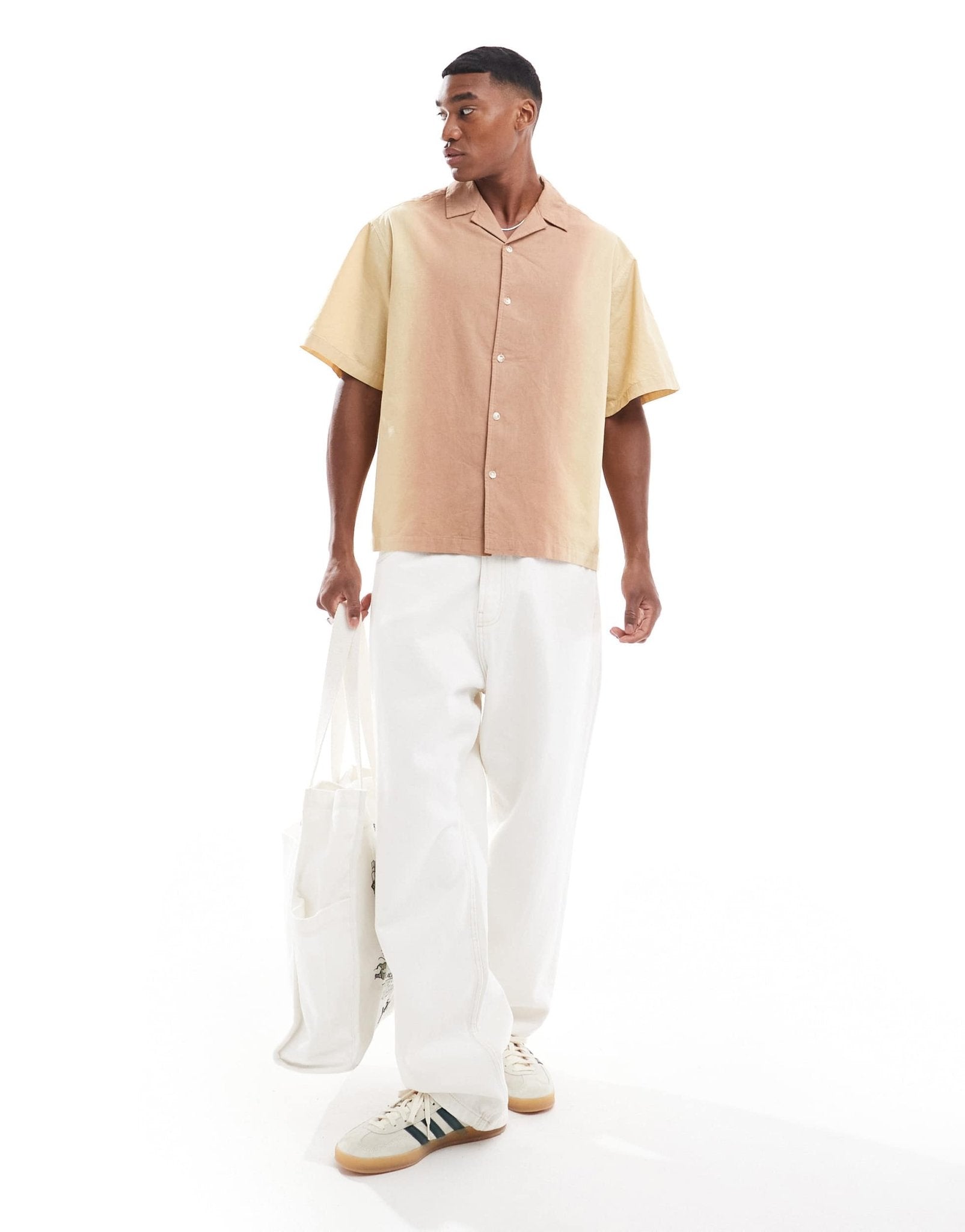 ASOS DESIGN oversized linen look utility shirt in orange ombre - ASOS Sample Sale EU Store