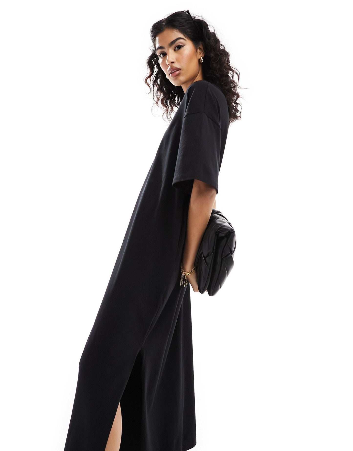 ASOS DESIGN oversized midaxi t-shirt dress in black - ASOS Sample Sale EU Store