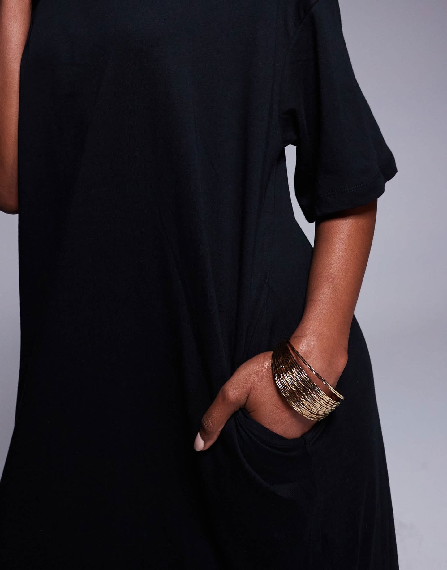 ASOS DESIGN oversized midaxi t-shirt dress in black - ASOS Sample Sale EU Store