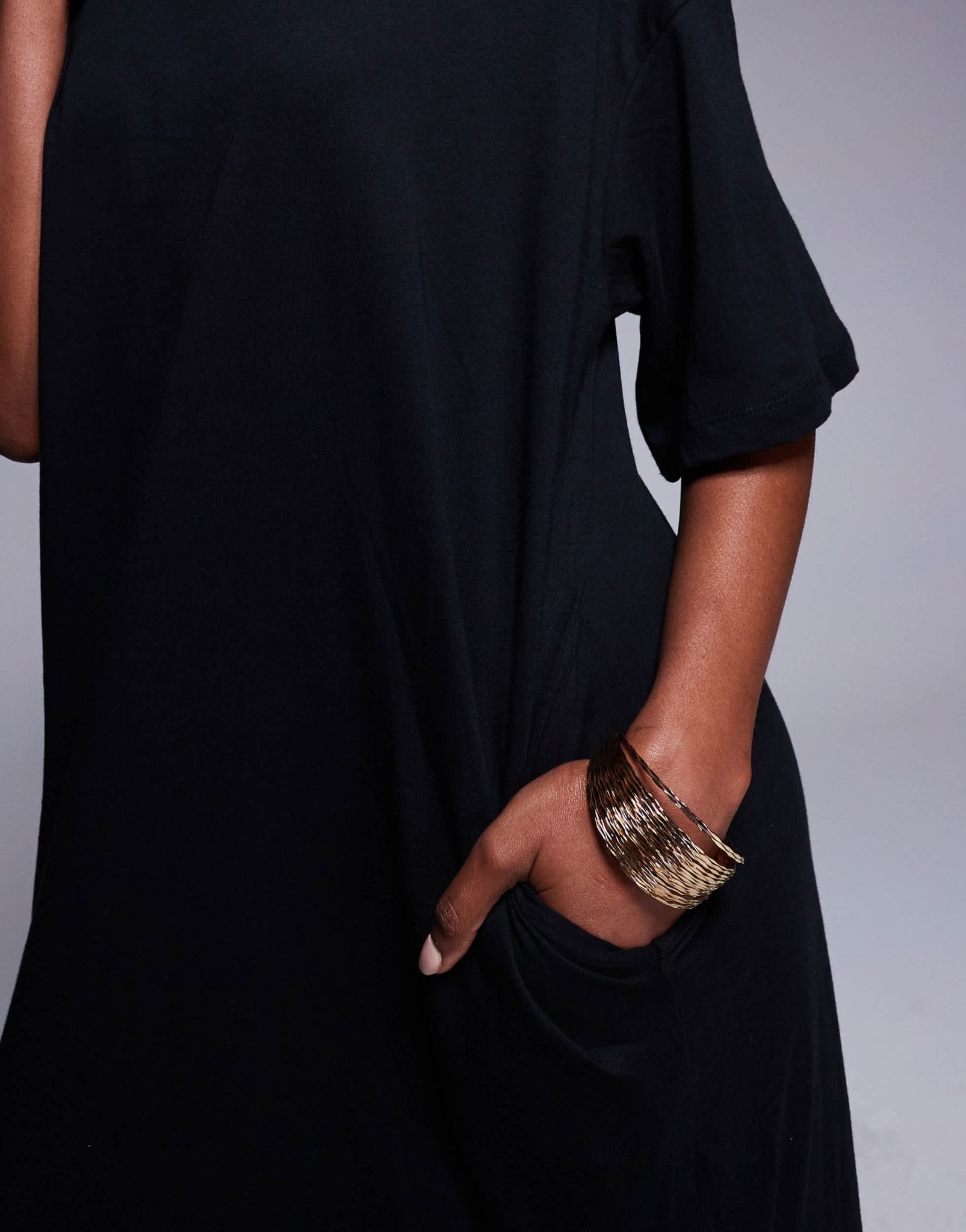 ASOS DESIGN oversized midaxi t-shirt dress in black - ASOS Sample Sale EU Store