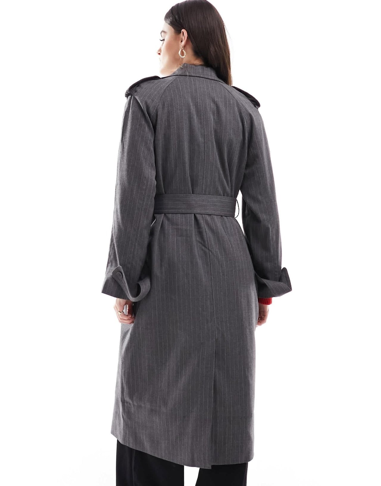 ASOS DESIGN oversized pinstripe trench coat in grey - ASOS Sample Sale EU Store