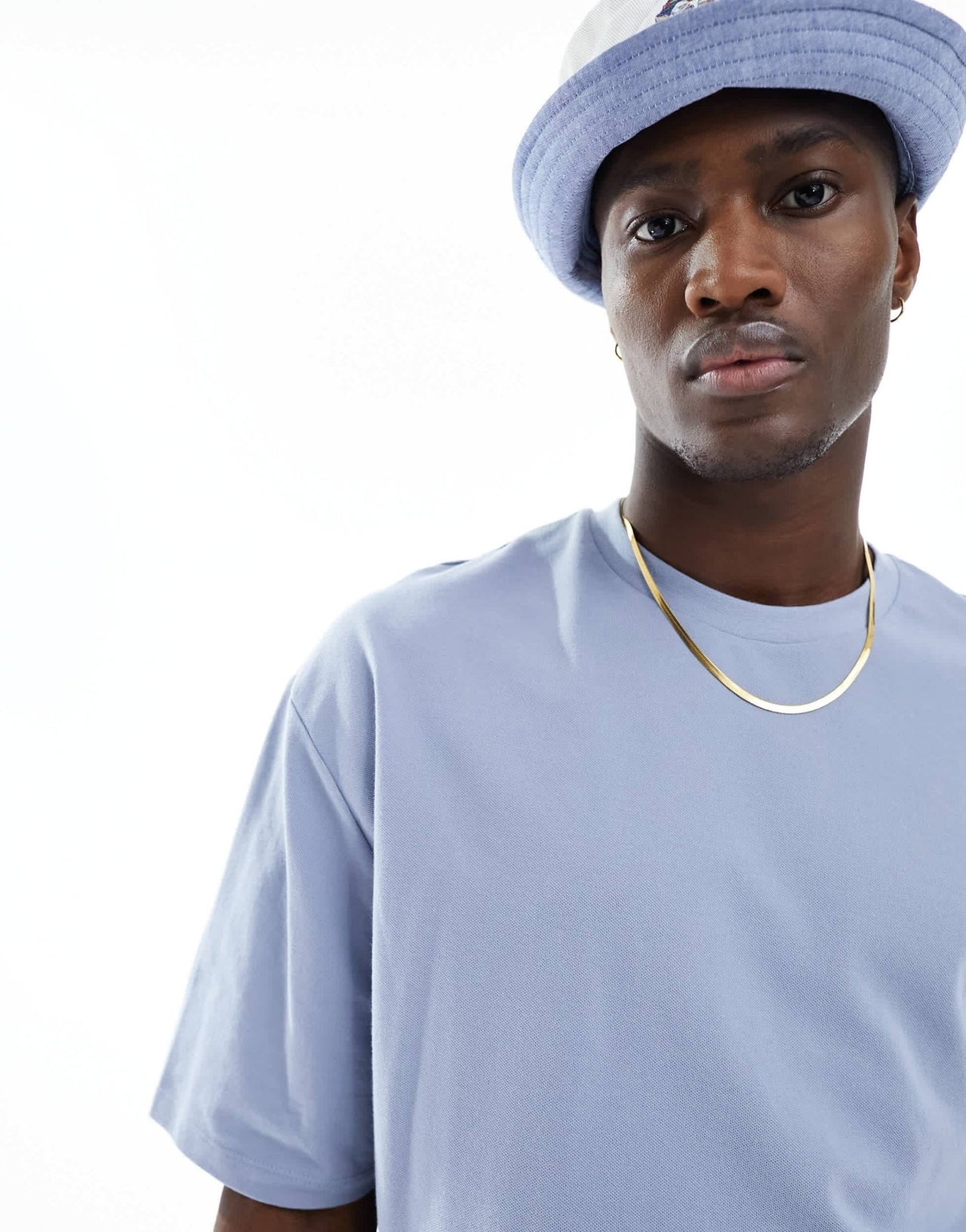 ASOS DESIGN oversized pique t-shirt in blue - ASOS Sample Sale EU Store
