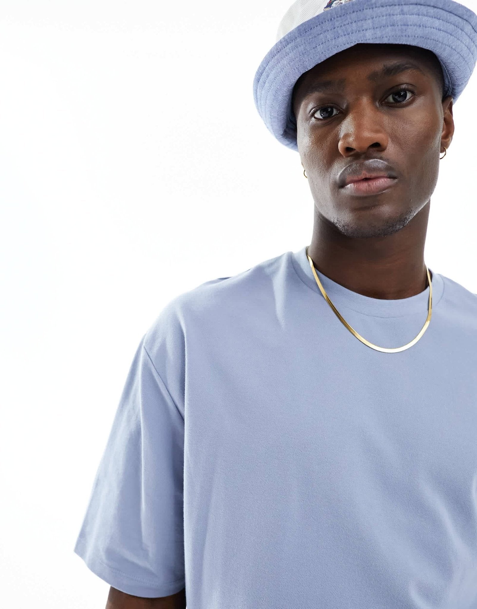 ASOS DESIGN oversized pique t-shirt in blue - ASOS Sample Sale EU Store