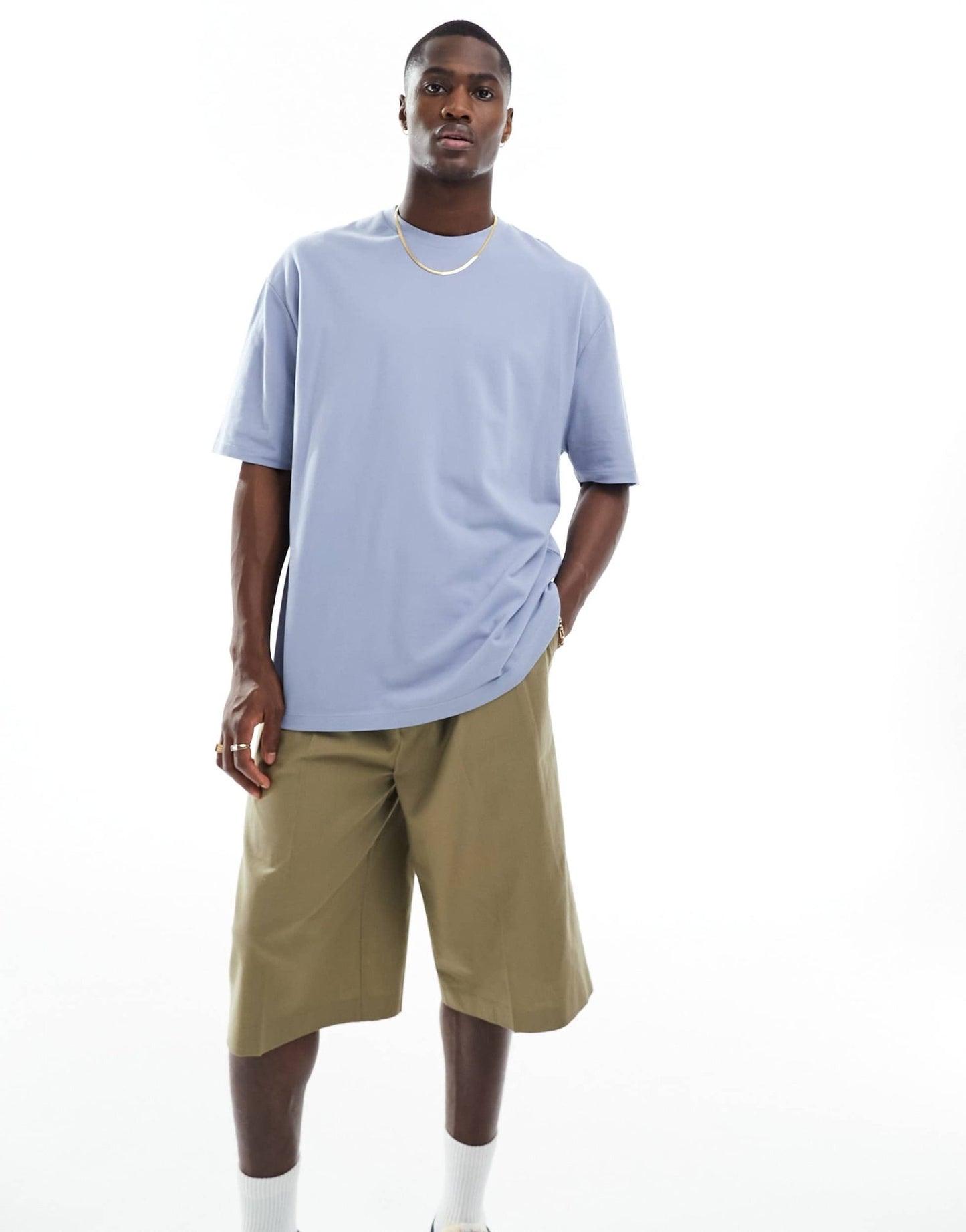 ASOS DESIGN oversized pique t-shirt in blue - ASOS Sample Sale EU Store
