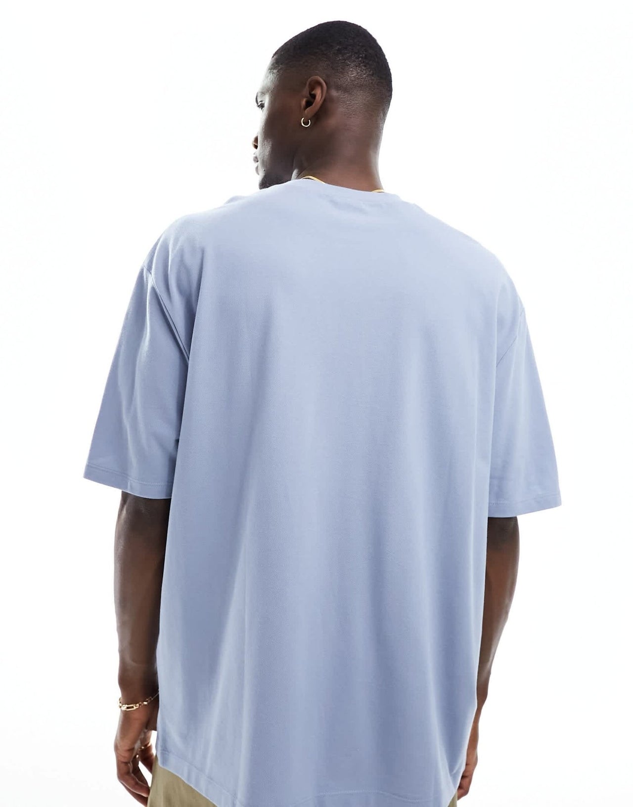 ASOS DESIGN oversized pique t-shirt in blue - ASOS Sample Sale EU Store