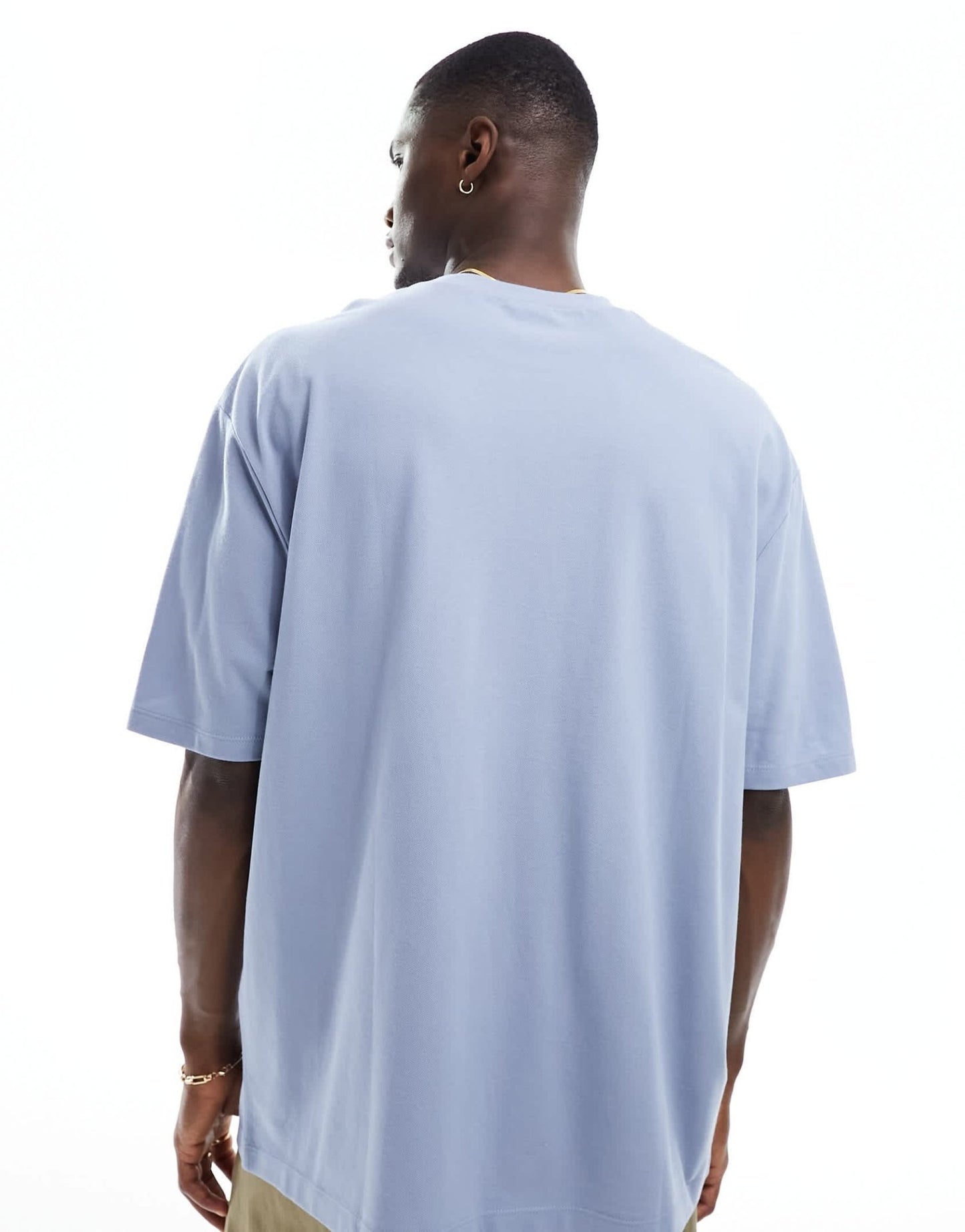 ASOS DESIGN oversized pique t-shirt in blue - ASOS Sample Sale EU Store