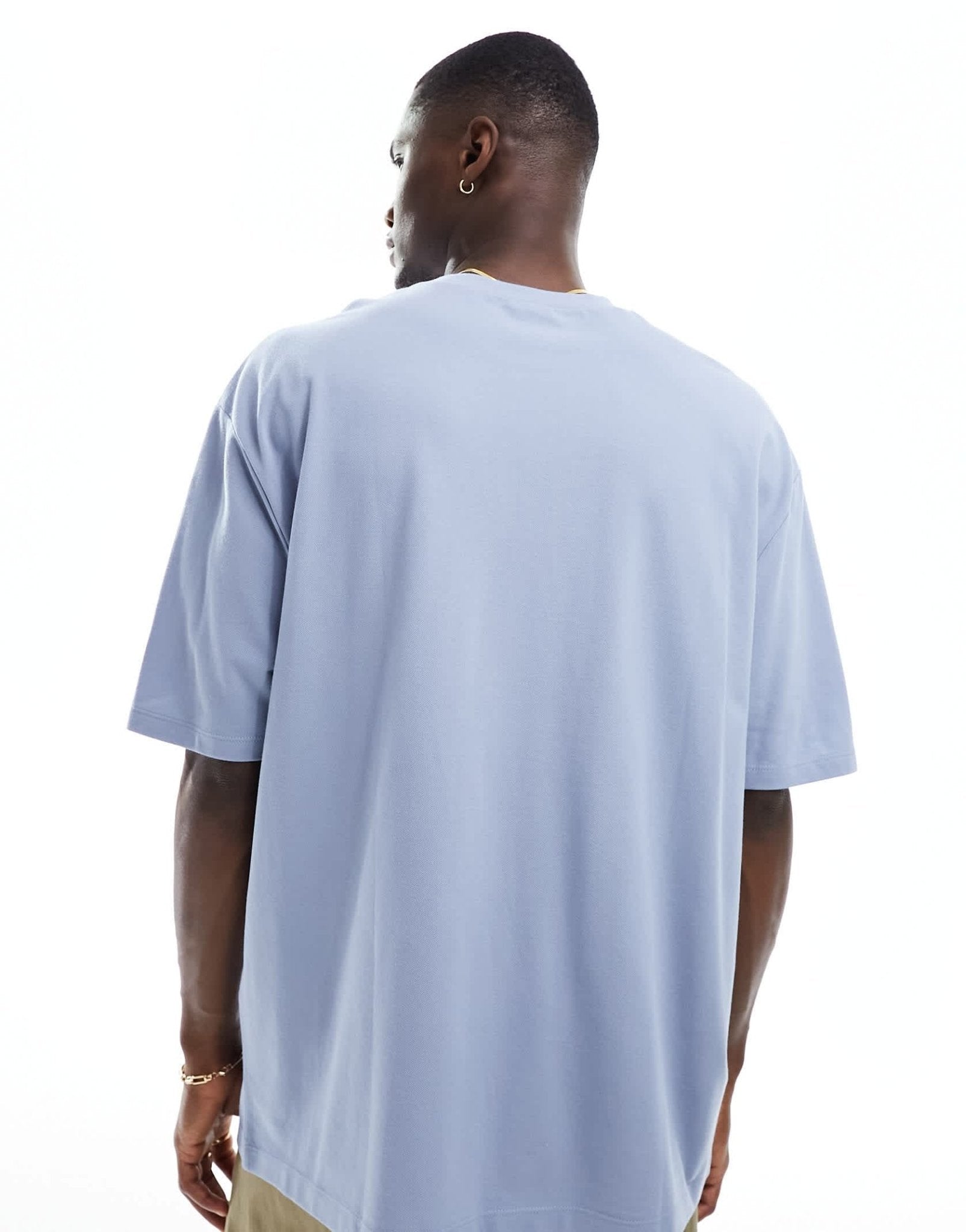 ASOS DESIGN oversized pique t-shirt in blue - ASOS Sample Sale EU Store