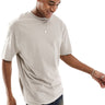 T-shirt oversize in piqué ASOS DESIGN in pietra