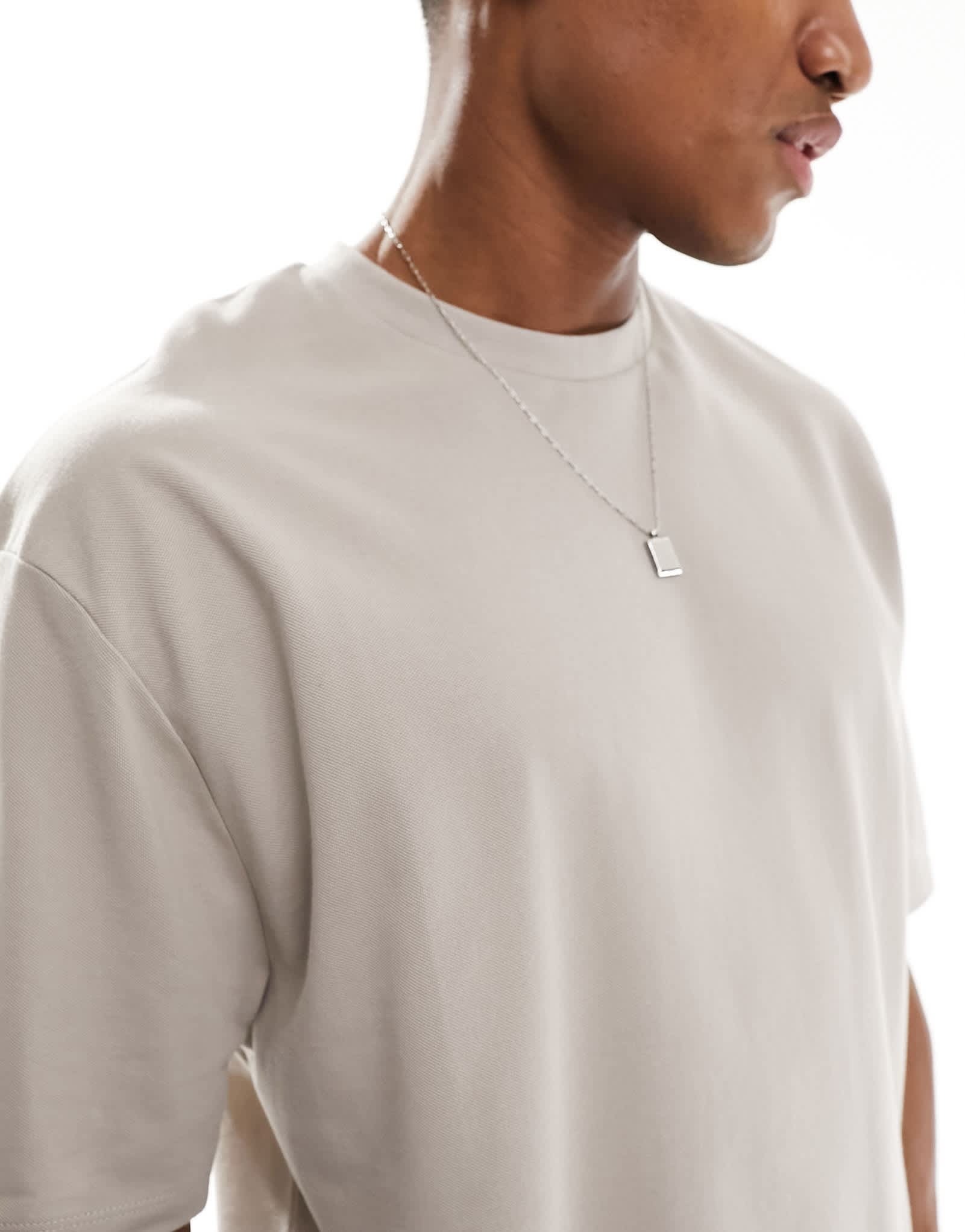 ASOS DESIGN oversized pique t-shirt in stone - ASOS Sample Sale EU Store